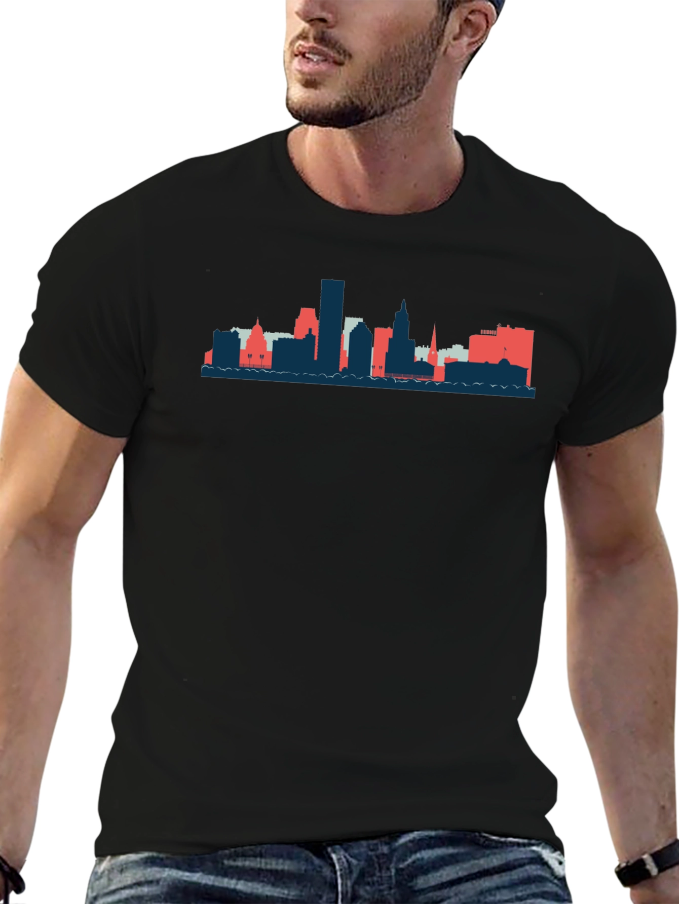 Skyline Graphic Tee - Black Unisex T-Shirt