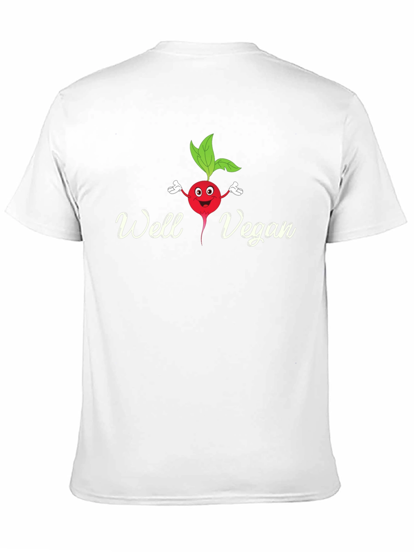 Well Vegan T-Shirt - Cute Radish Cartoon Tee