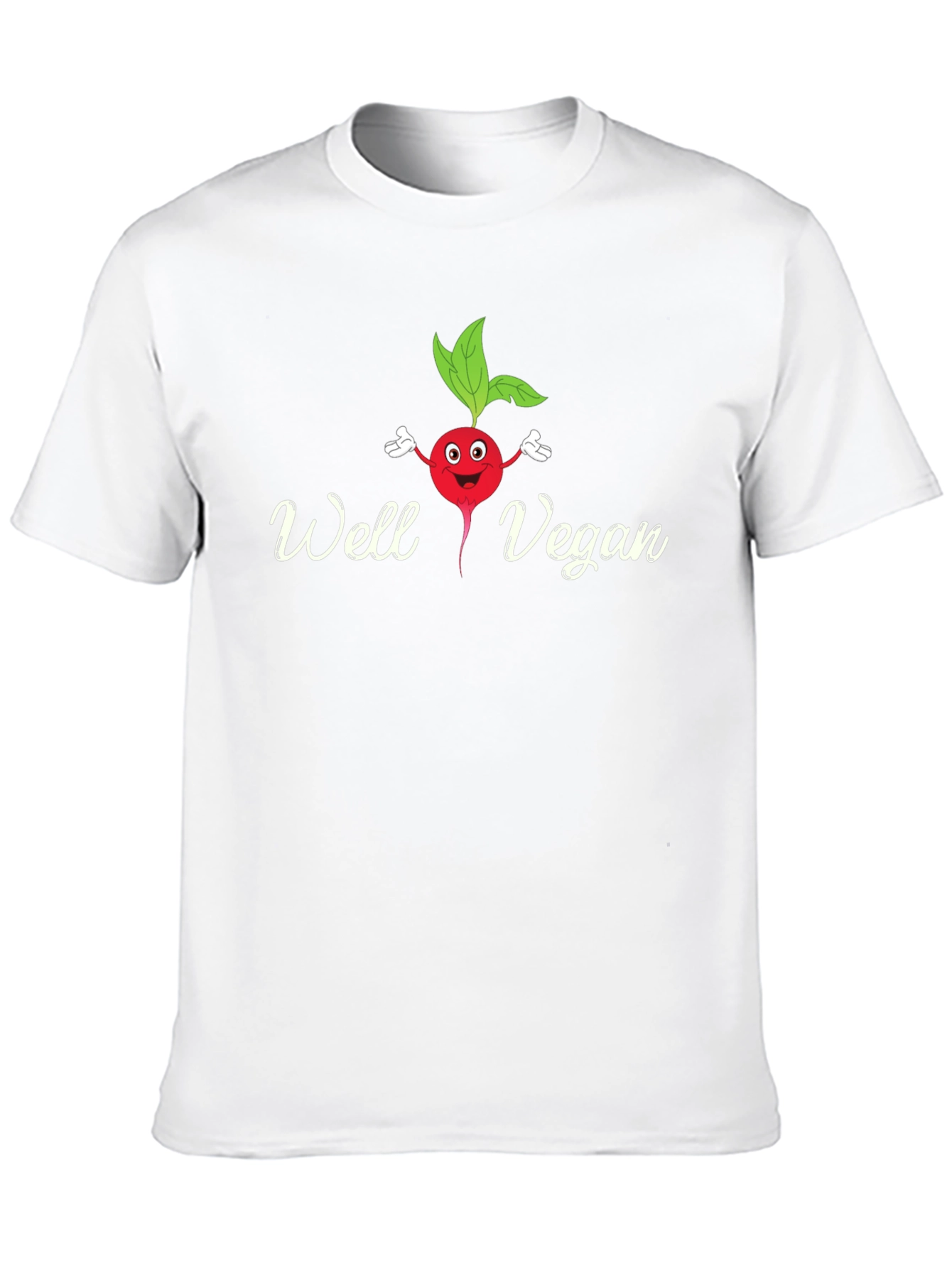 Well Vegan T-Shirt - Cute Radish Cartoon Tee