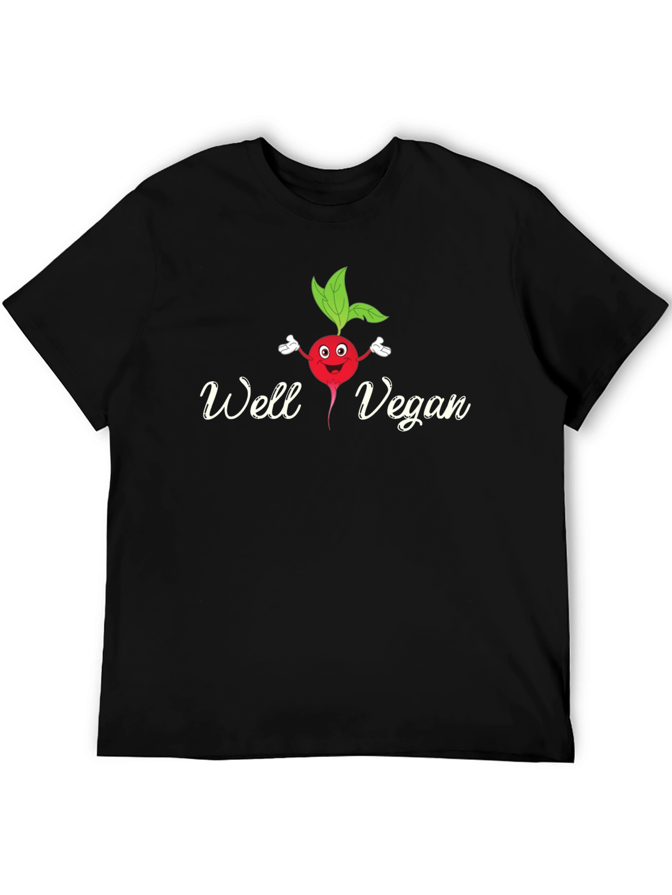 Well Vegan T-Shirt - Cute Radish Cartoon Tee
