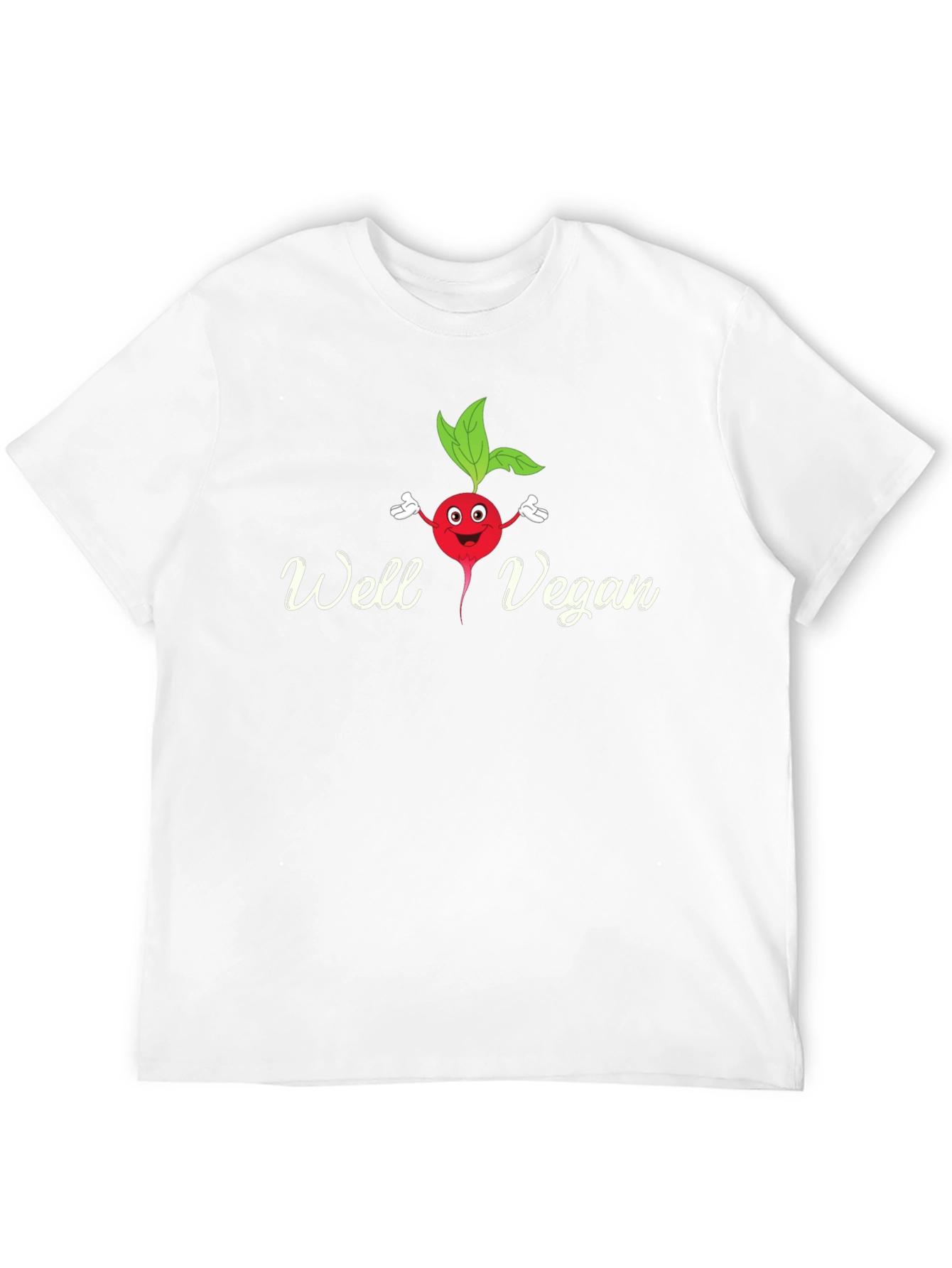 Well Vegan T-Shirt - Cute Radish Cartoon Tee