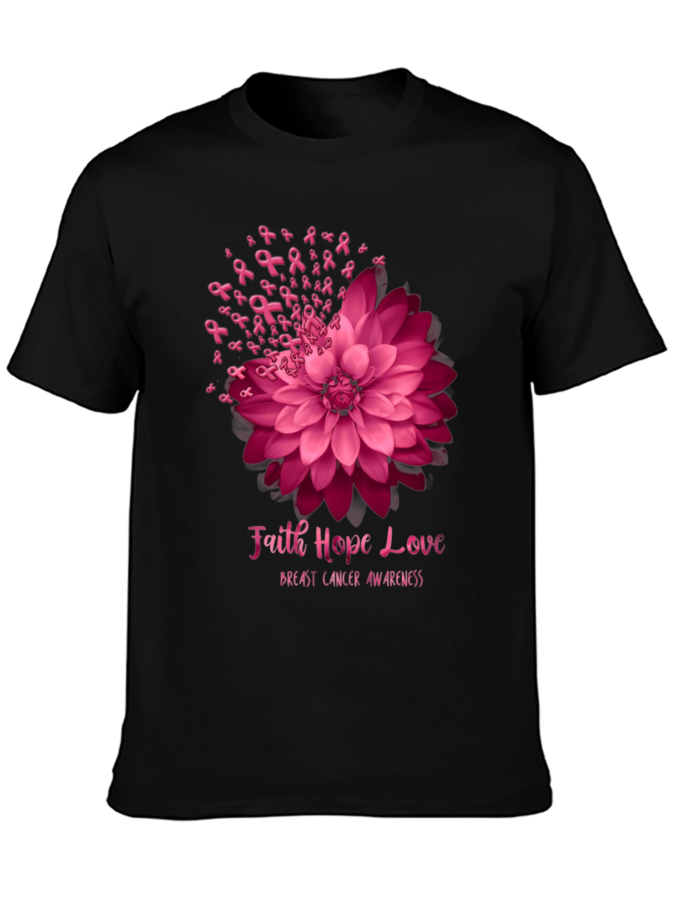 Faith Hope Love Breast Cancer Awareness T-Shirt