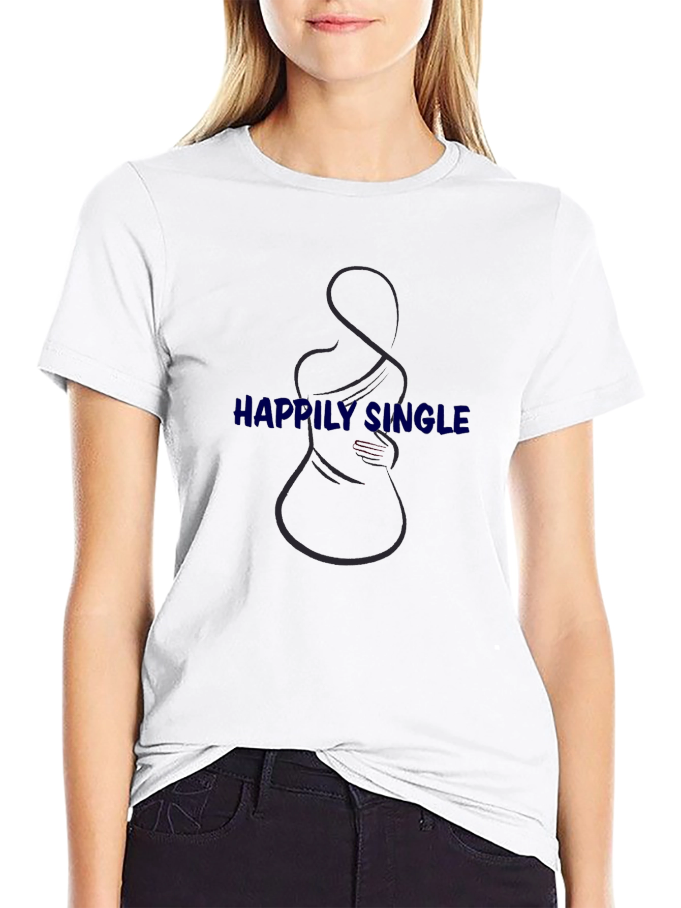 Happily Single T-Shirt - Black