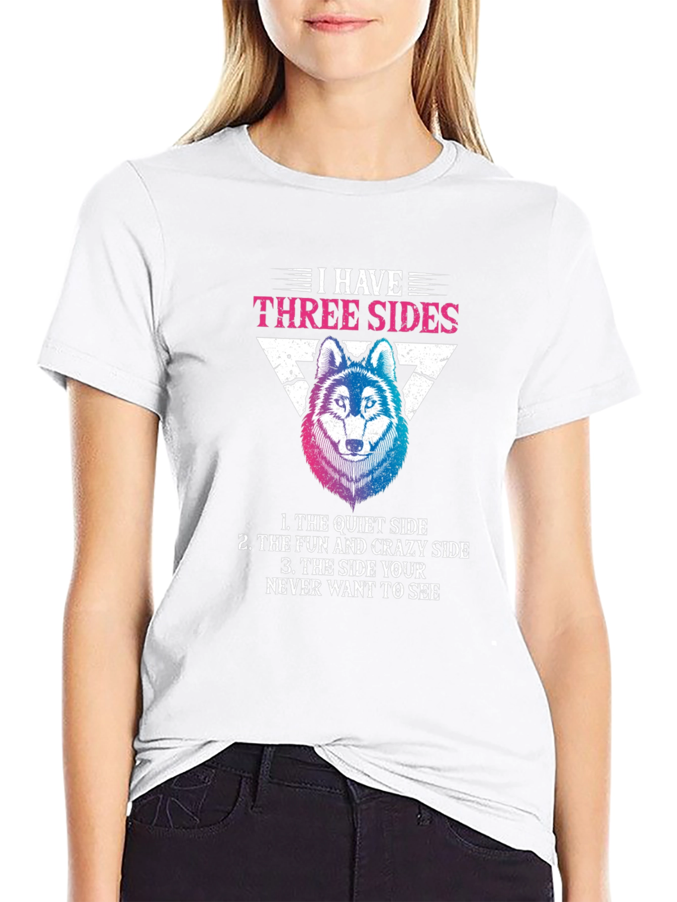 Three Sides Wolf Graphic T-Shirt
