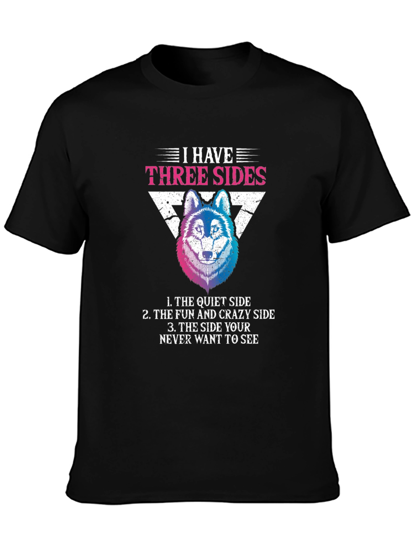 Three Sides Wolf Graphic T-Shirt
