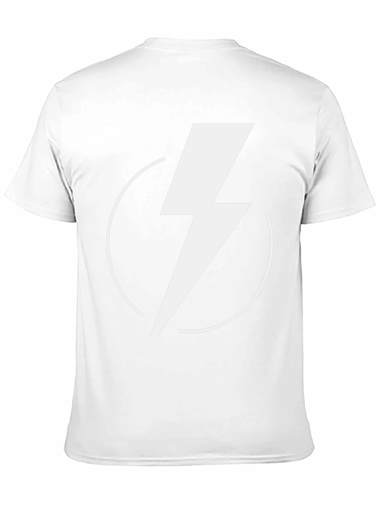 Black T-Shirt with White Lightning Bolt Design