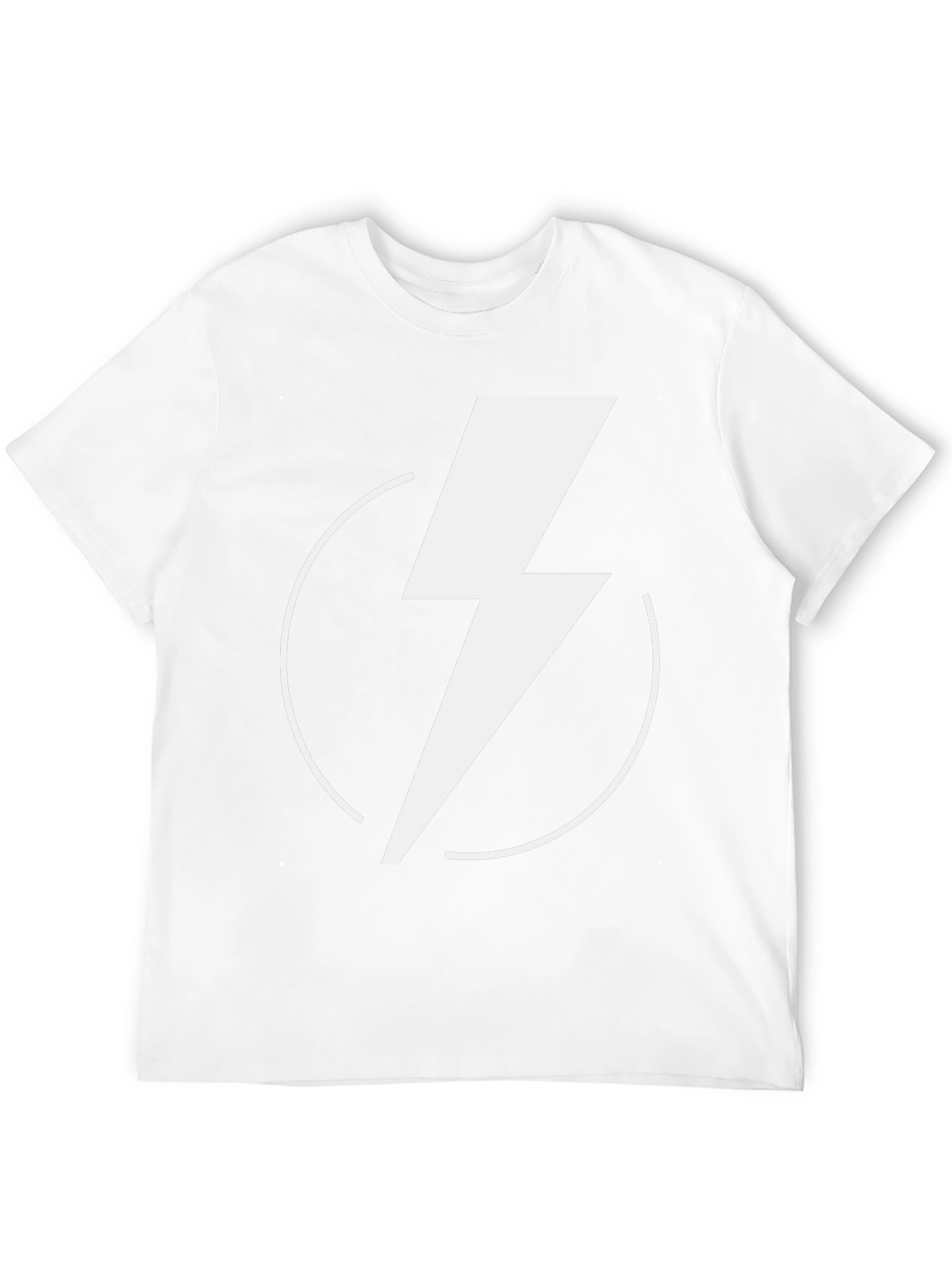 Black T-Shirt with White Lightning Bolt Design