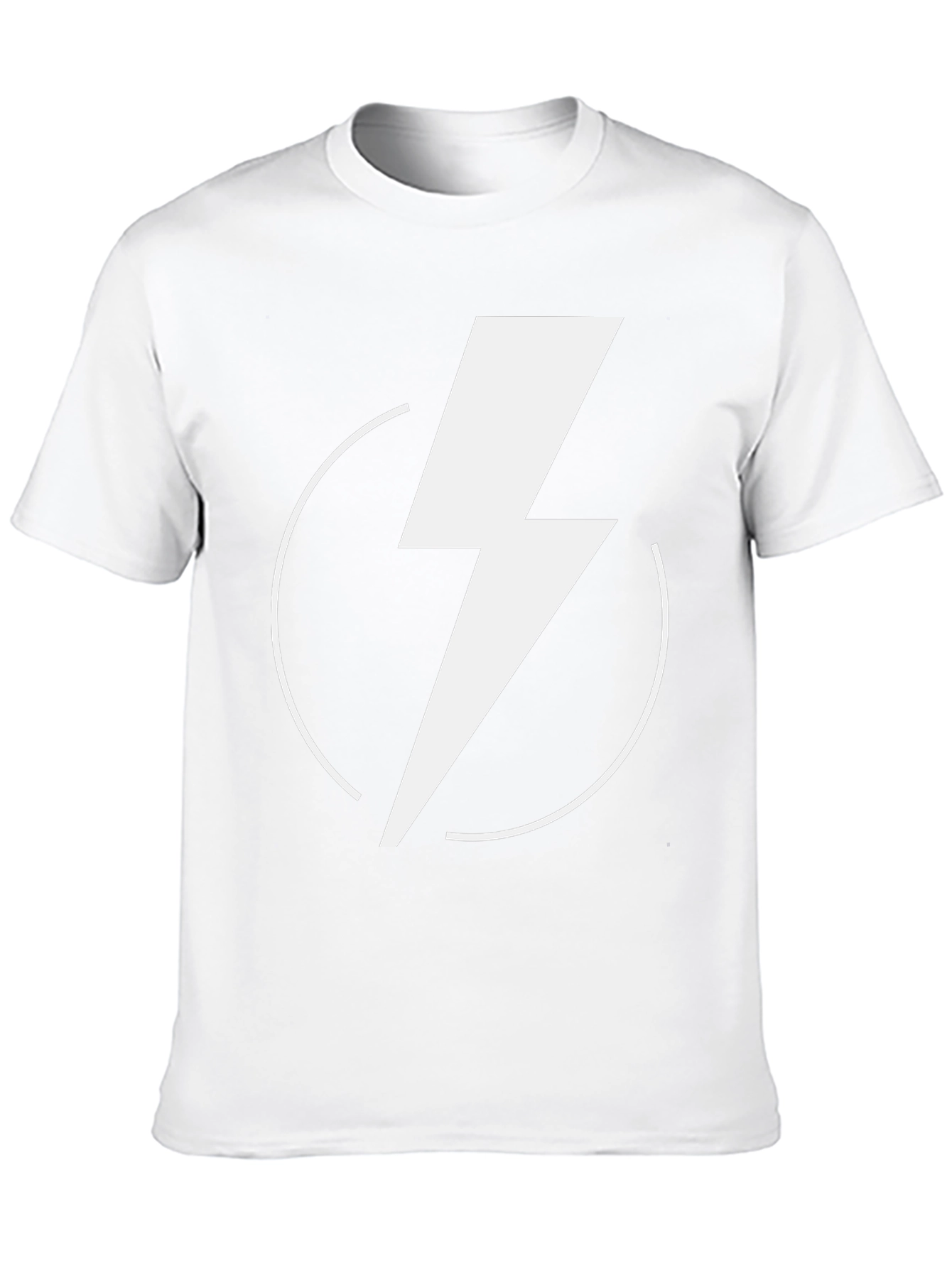 Black T-Shirt with White Lightning Bolt Design