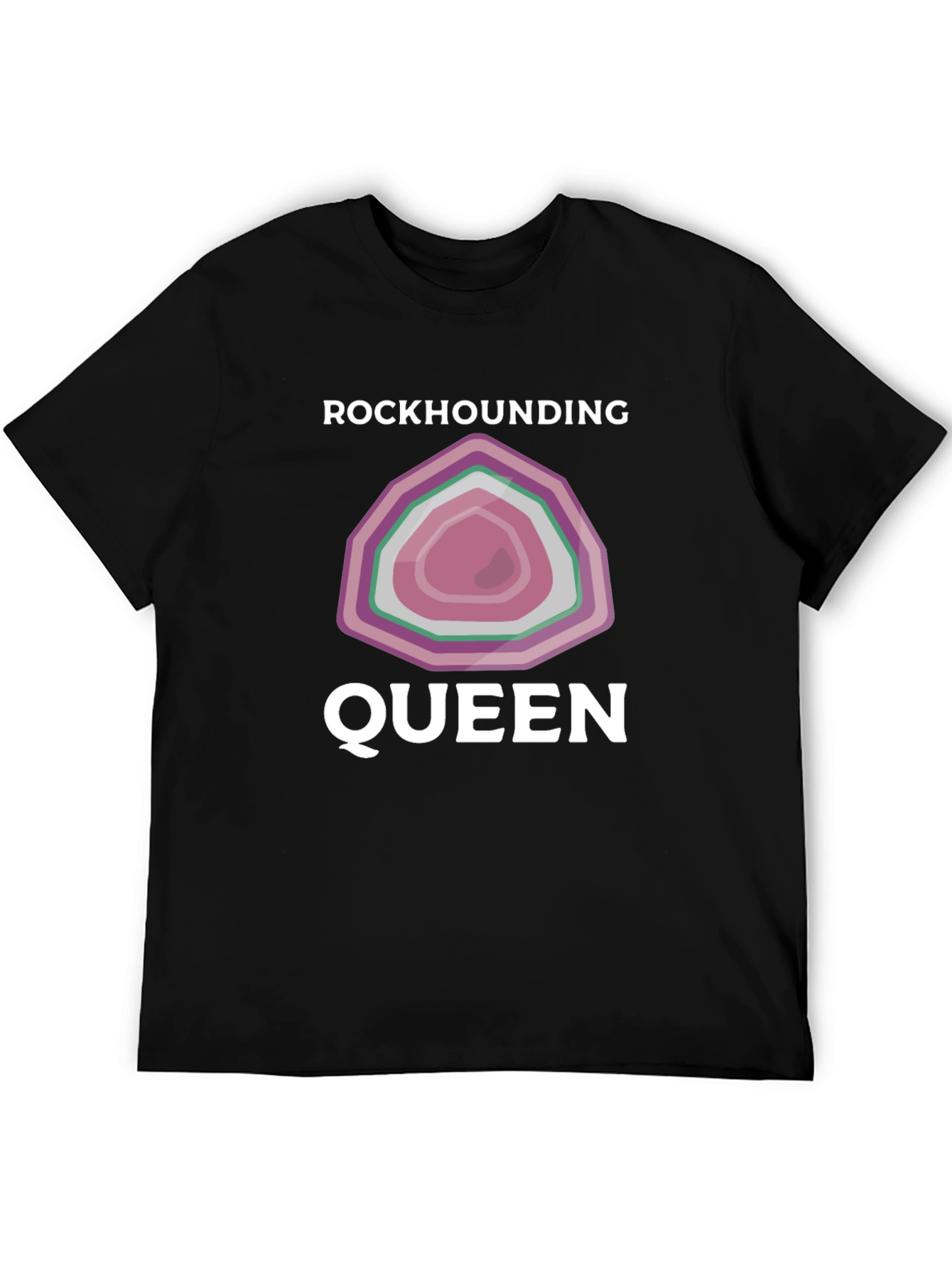 Rockhounding Queen T-Shirt - Gemstone Design