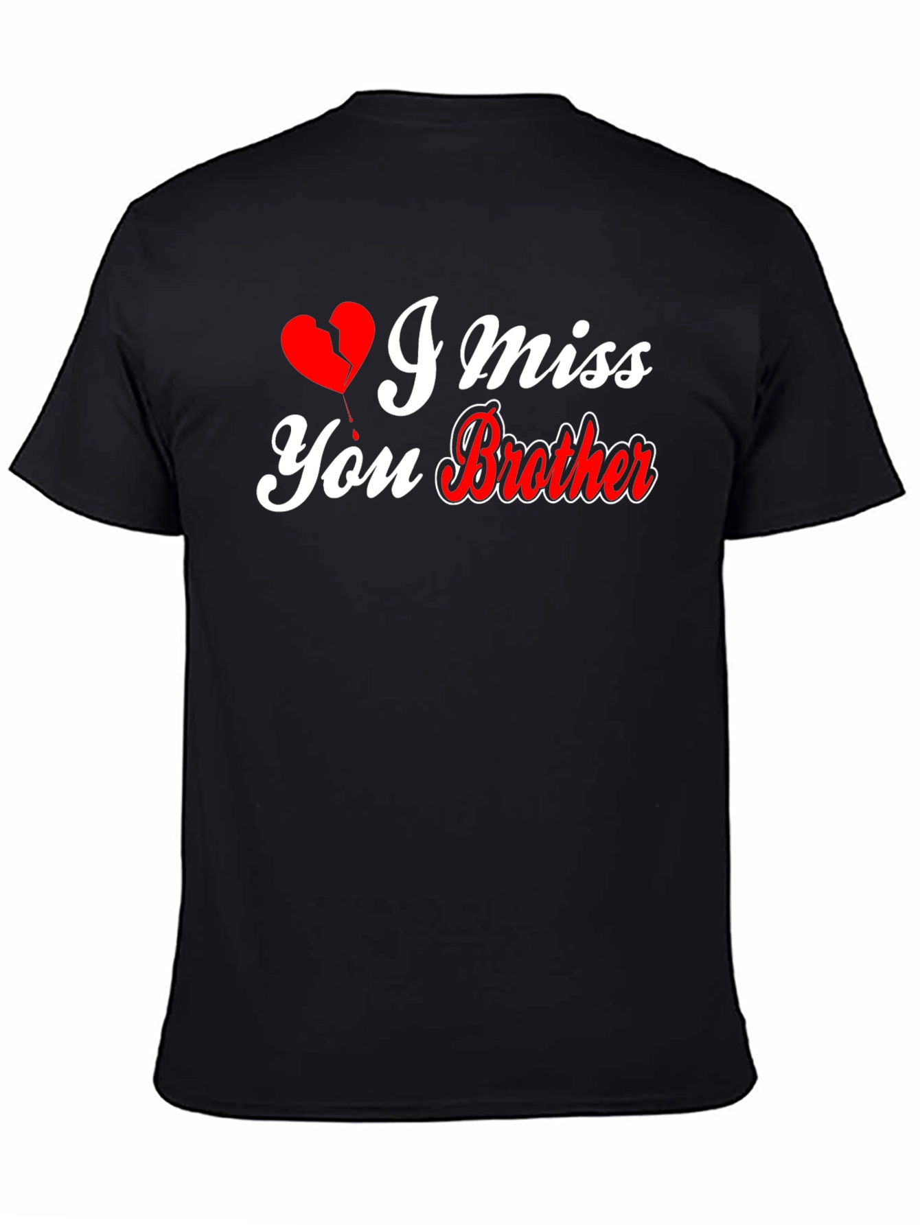 I Miss You Brother Graphic Tee - Black