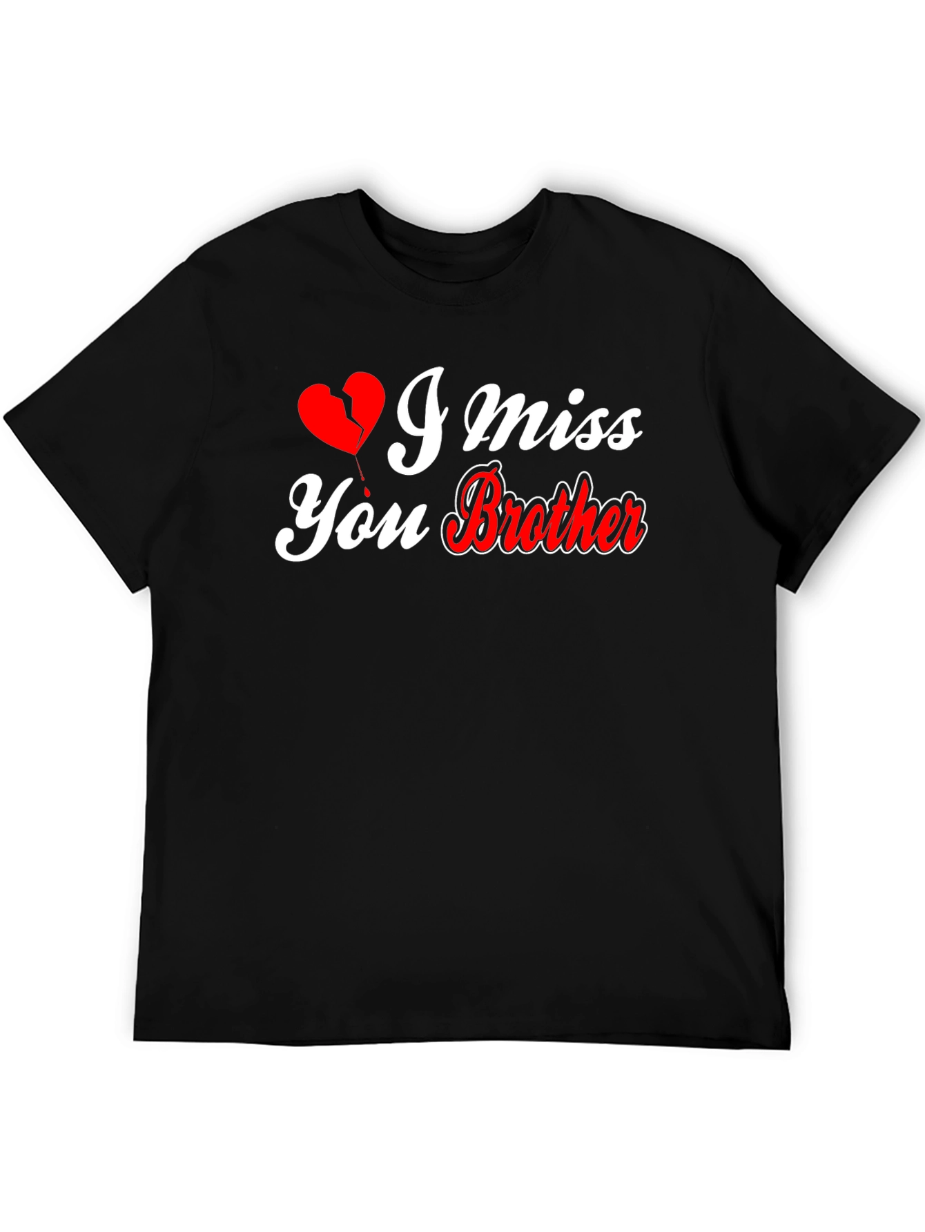 I Miss You Brother Graphic Tee - Black