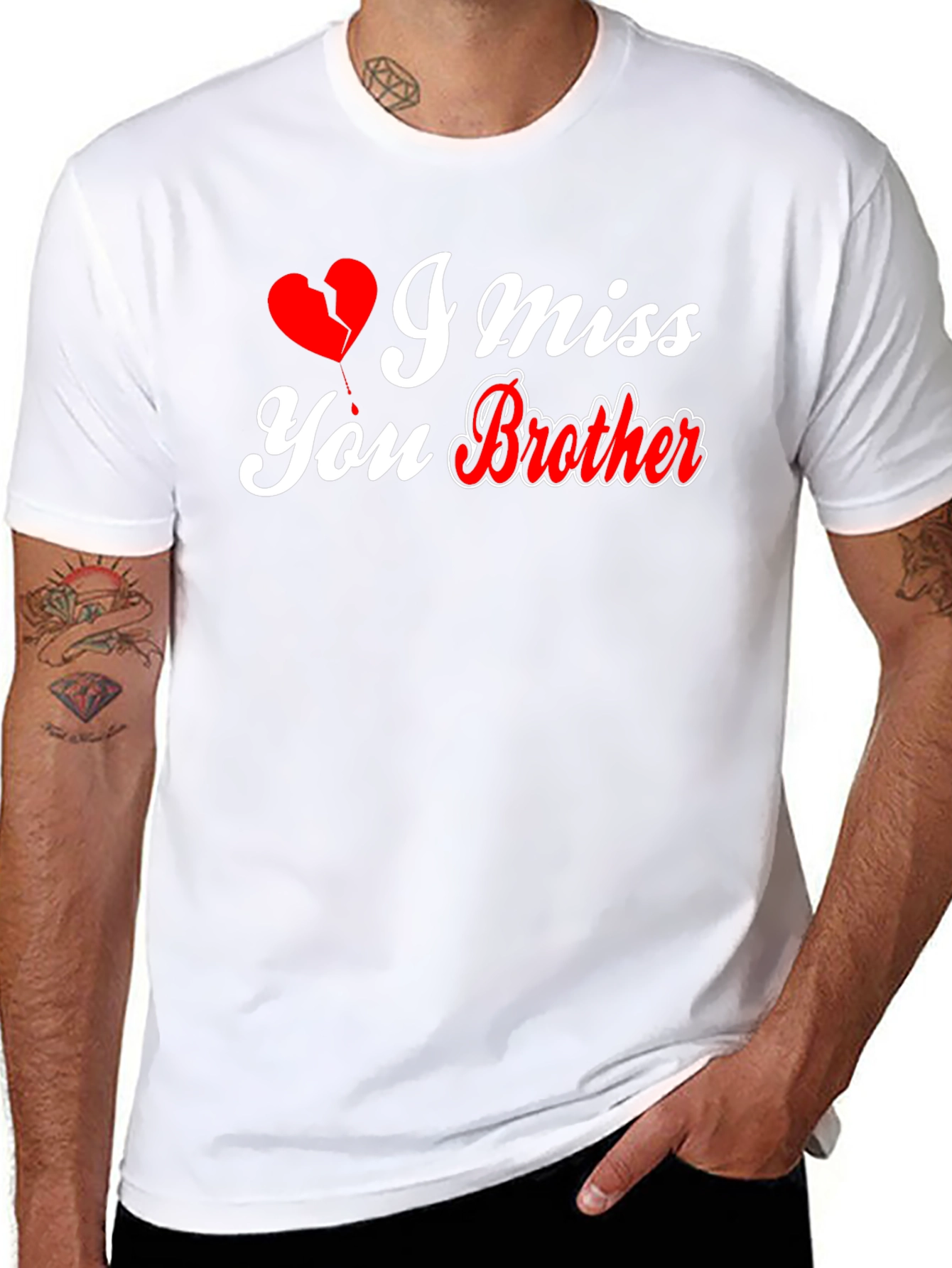 I Miss You Brother Graphic Tee - Black