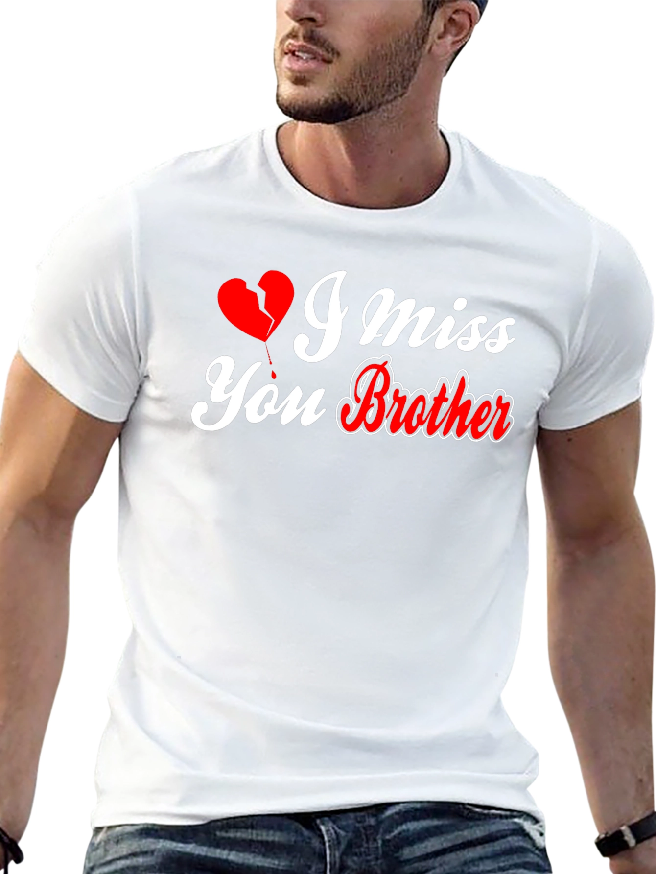 I Miss You Brother Graphic Tee - Black