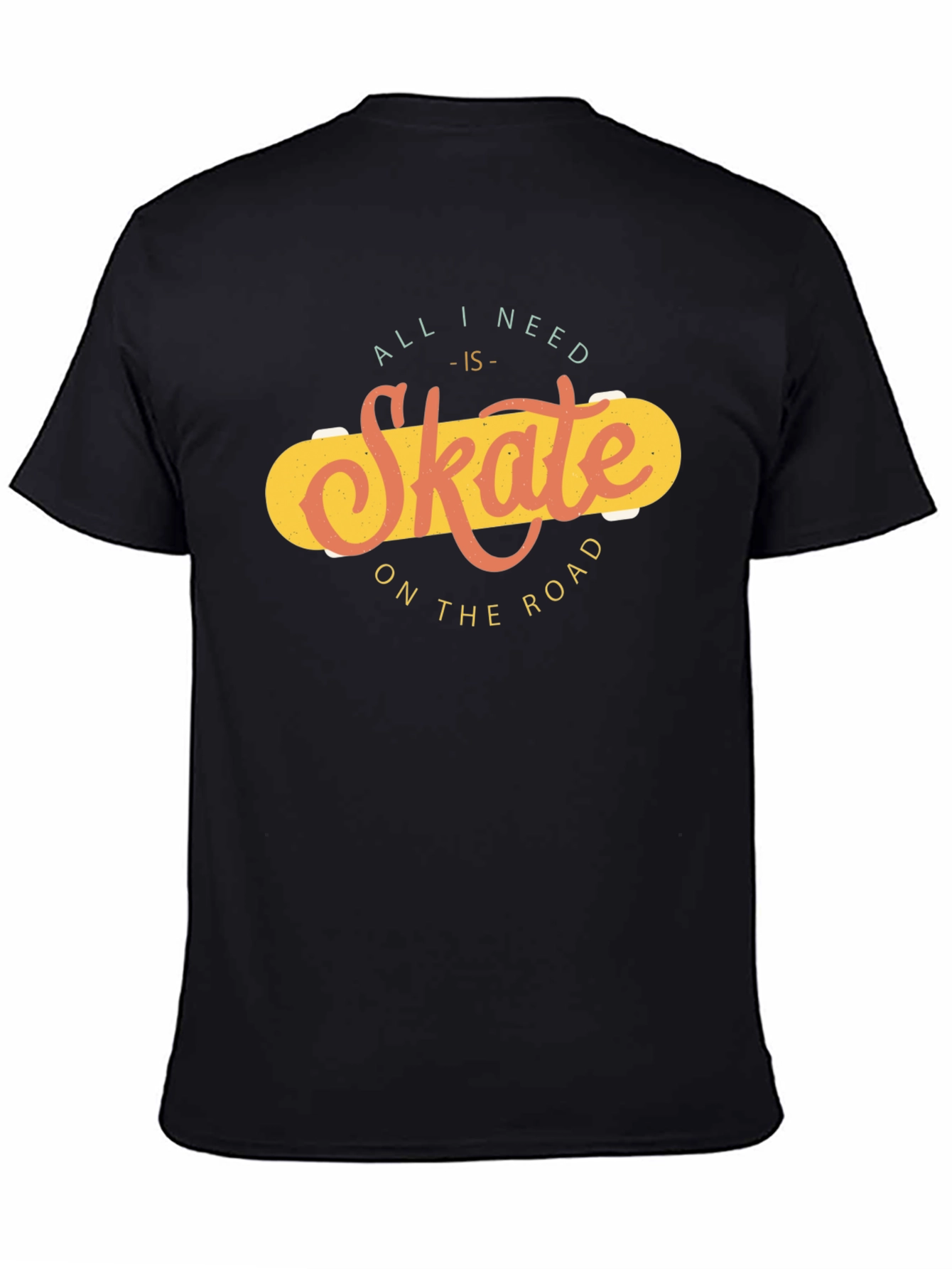 Skate On The Road Black T-Shirt
