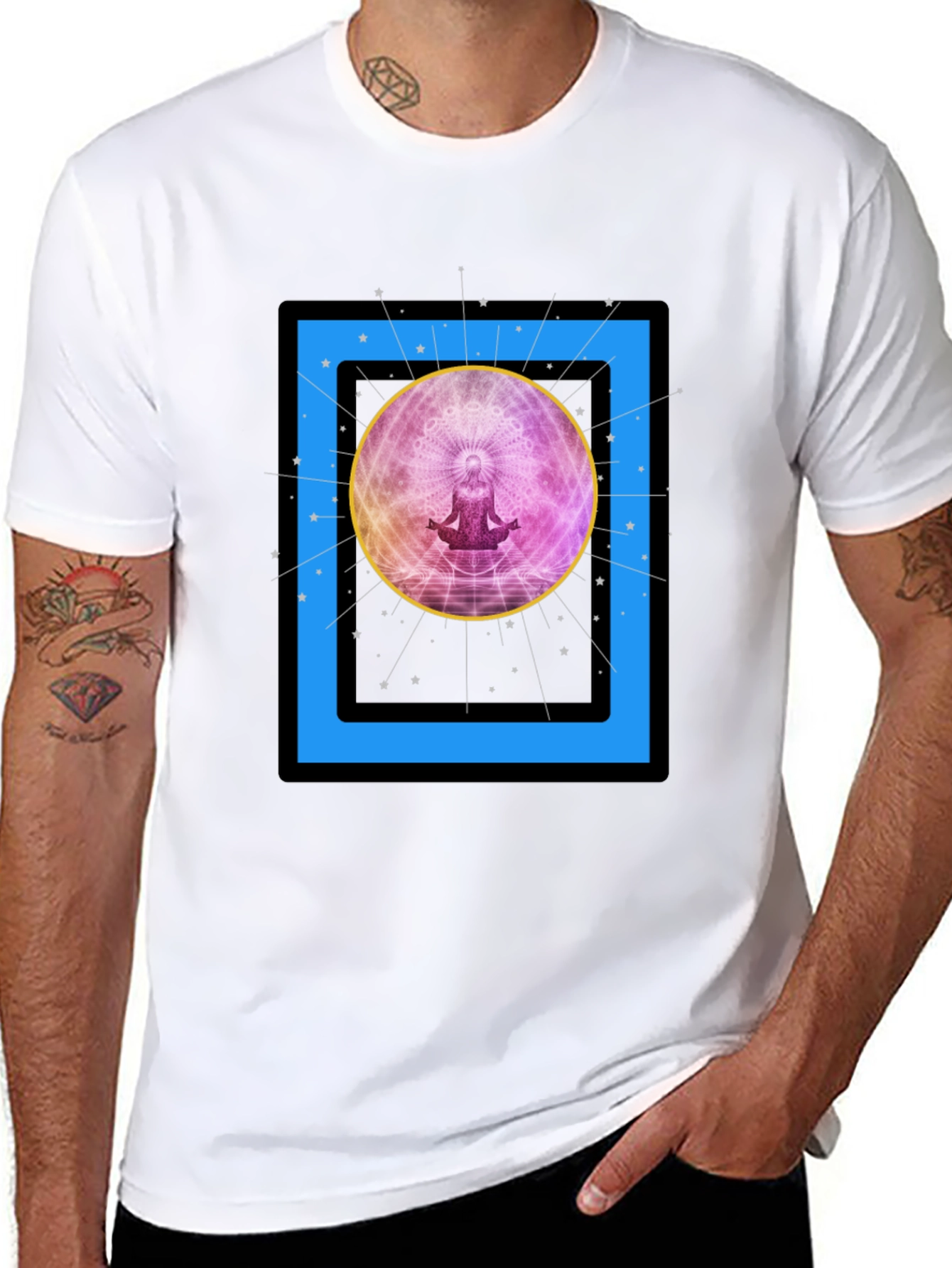 Zen Meditation Graphic T-Shirt - Cosmic Vibes