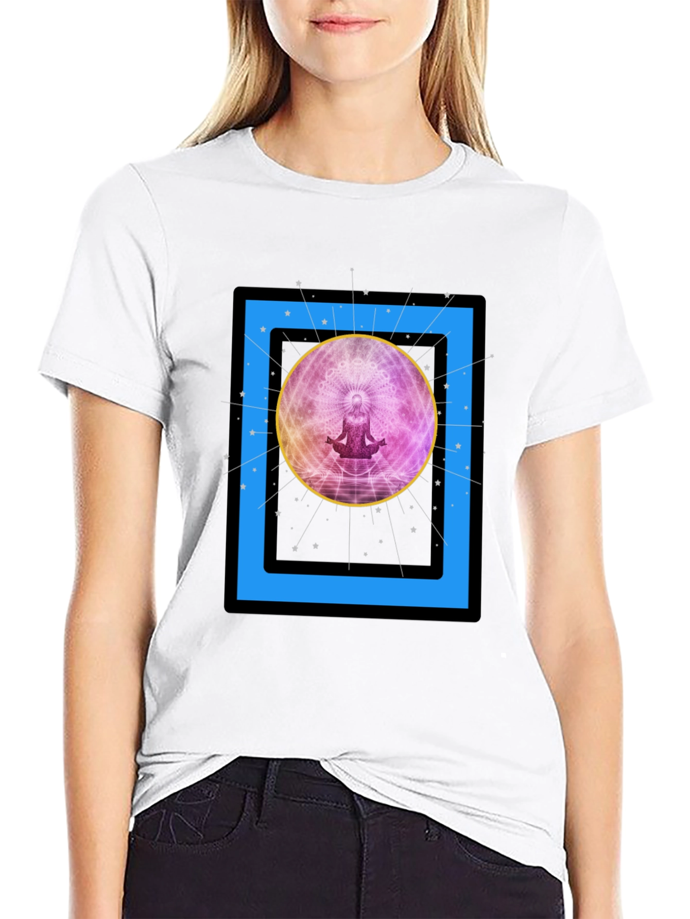 Zen Meditation Graphic T-Shirt - Cosmic Vibes