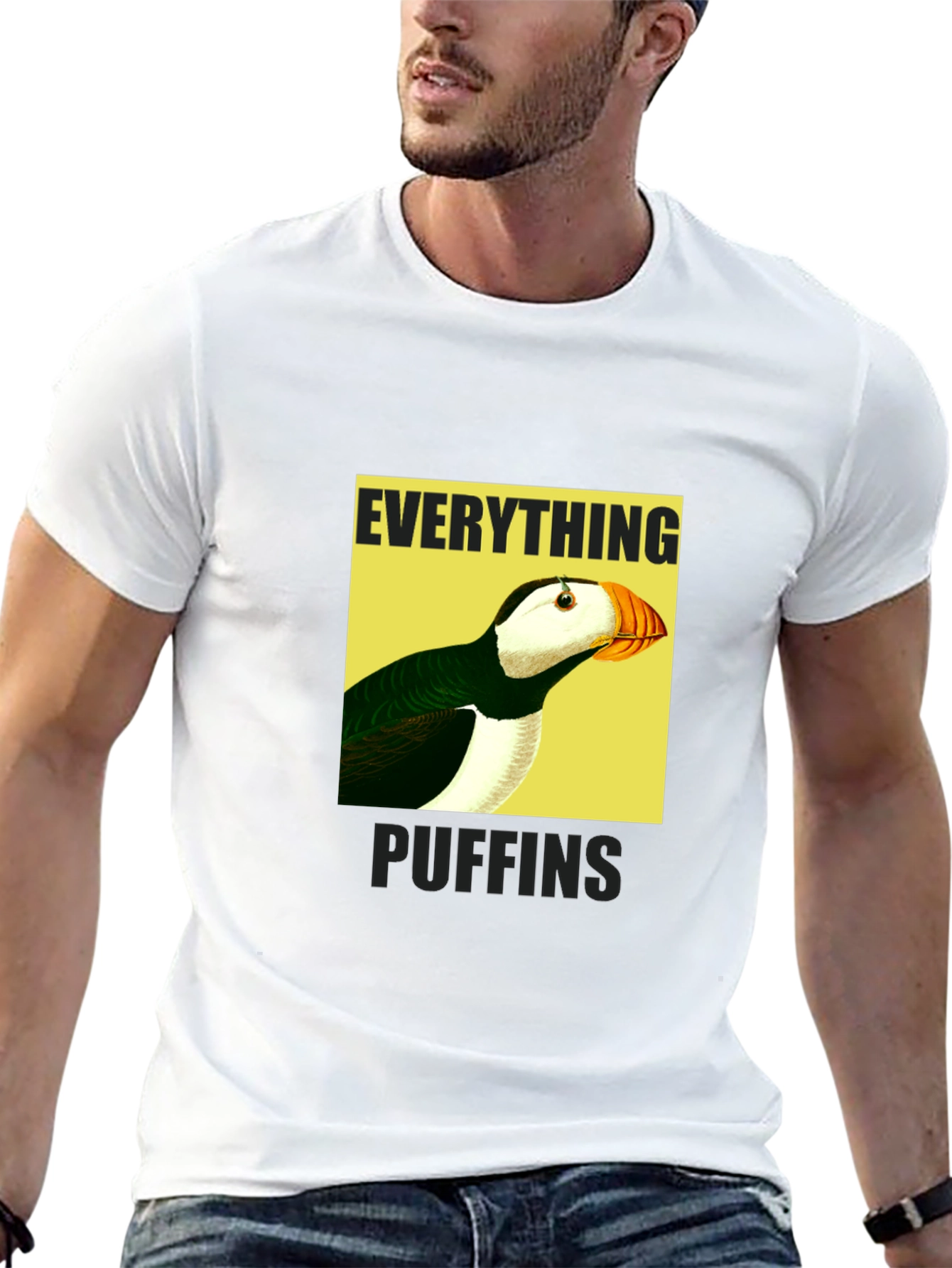 Everything Puffin Graphic Tee - Black Cotton T-Shirt