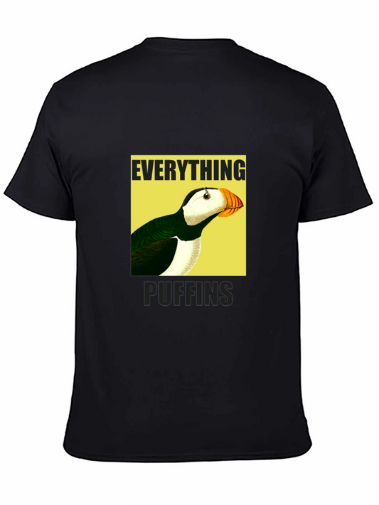 Everything Puffin Graphic Tee - Black Cotton T-Shirt