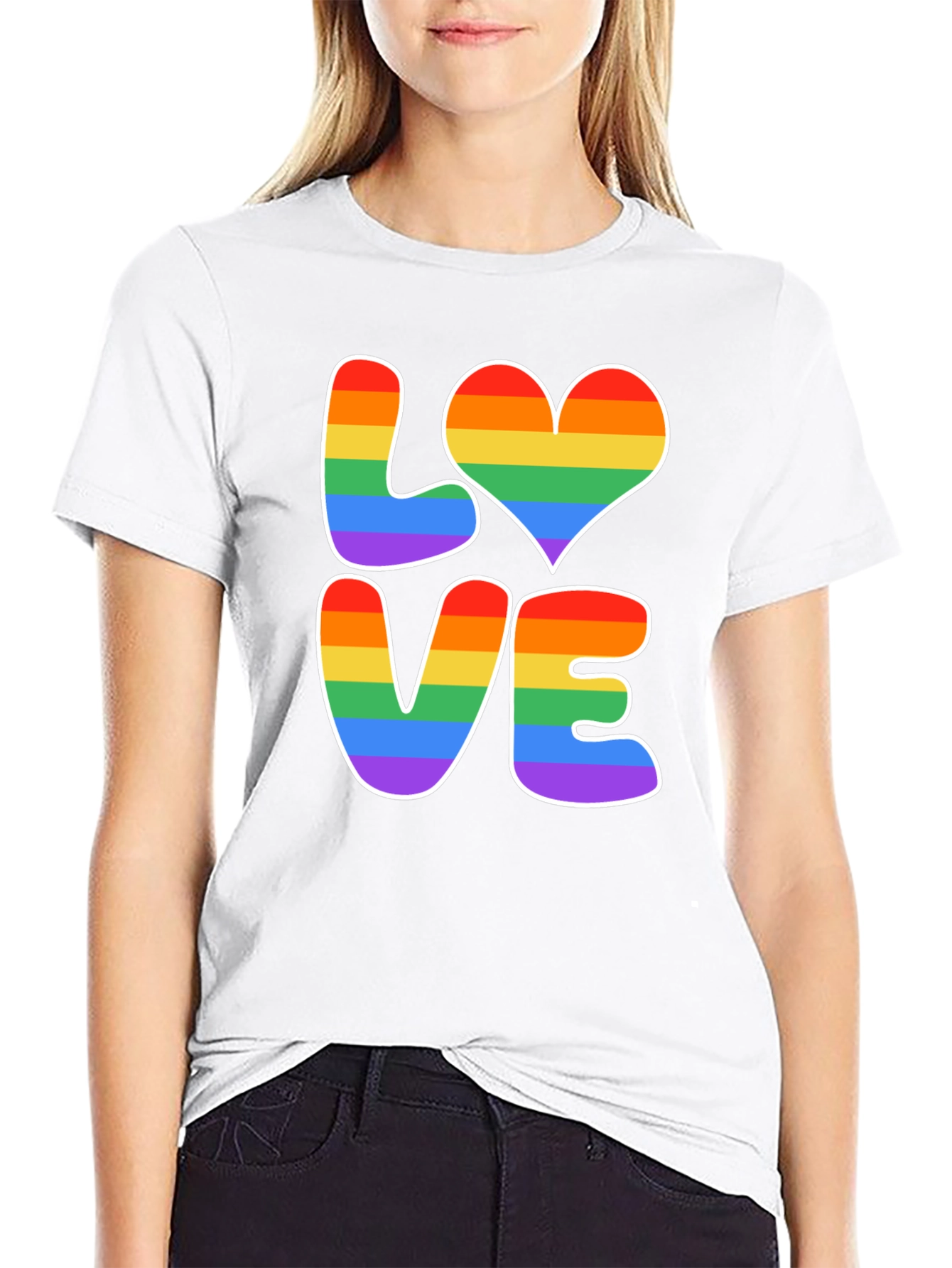 Love Rainbow Graphic Tee - LGBTQ+ Pride Shirt