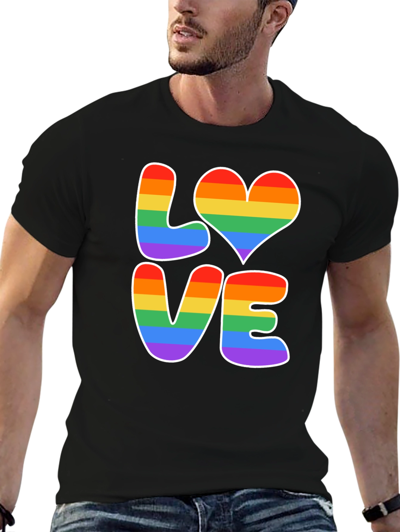 Love Rainbow Graphic Tee - LGBTQ+ Pride Shirt