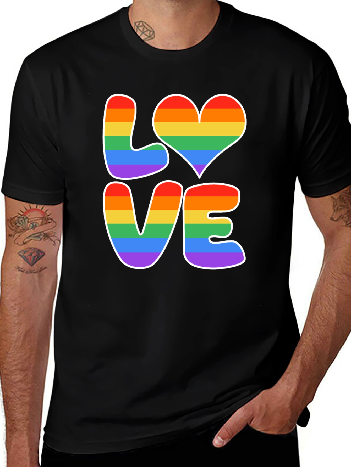 Love Rainbow Graphic Tee - LGBTQ+ Pride Shirt