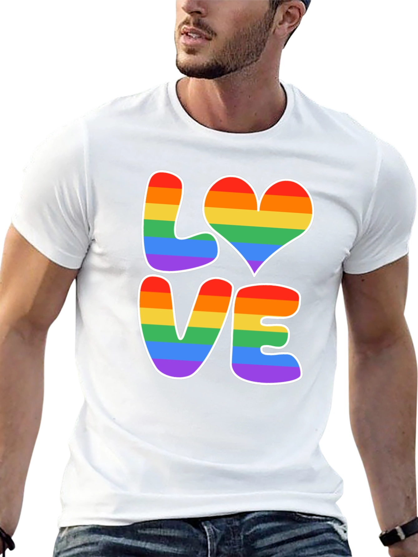 Love Rainbow Graphic Tee - LGBTQ+ Pride Shirt