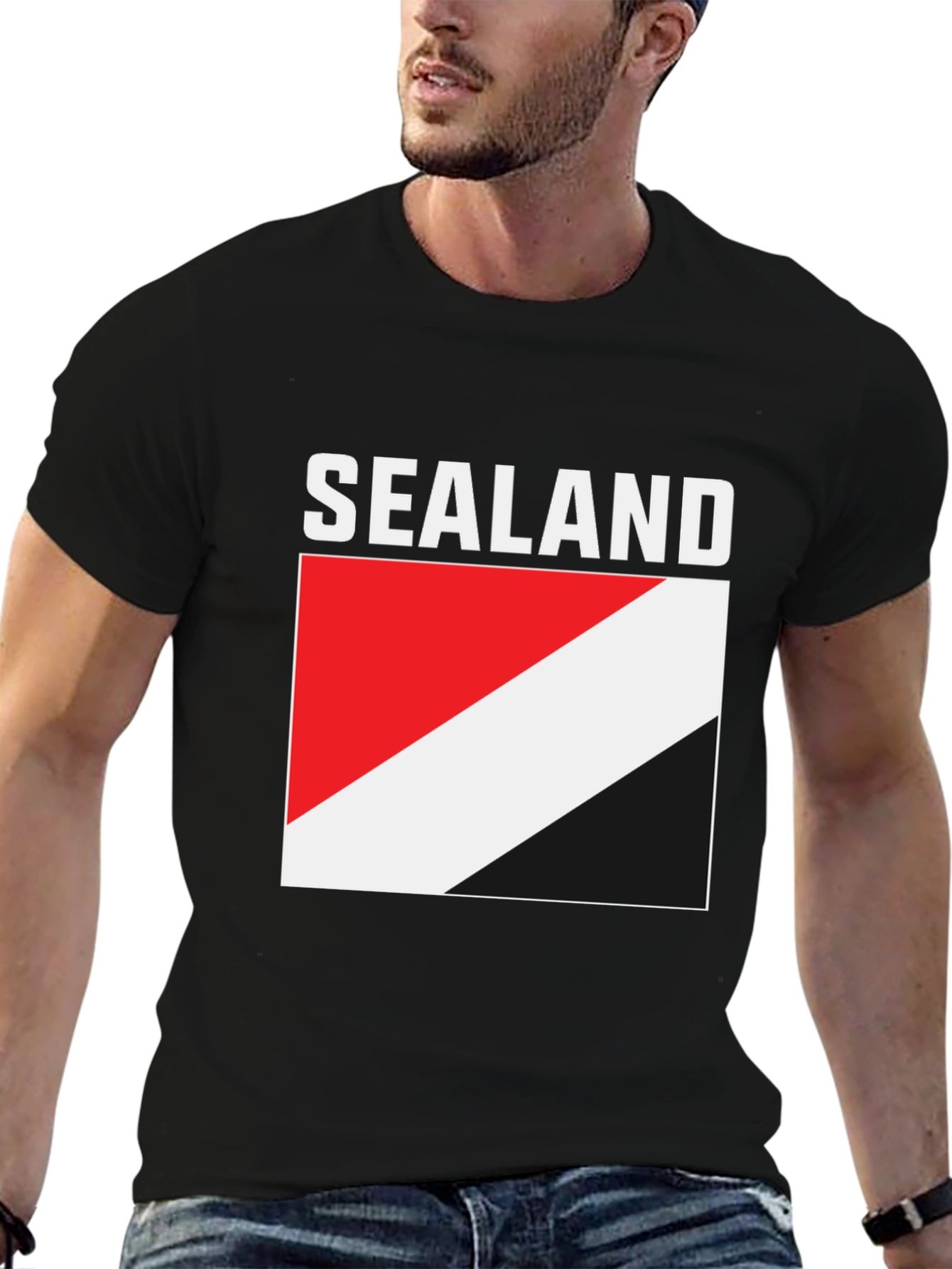 Principality of Sealand Flag T-Shirt - Black