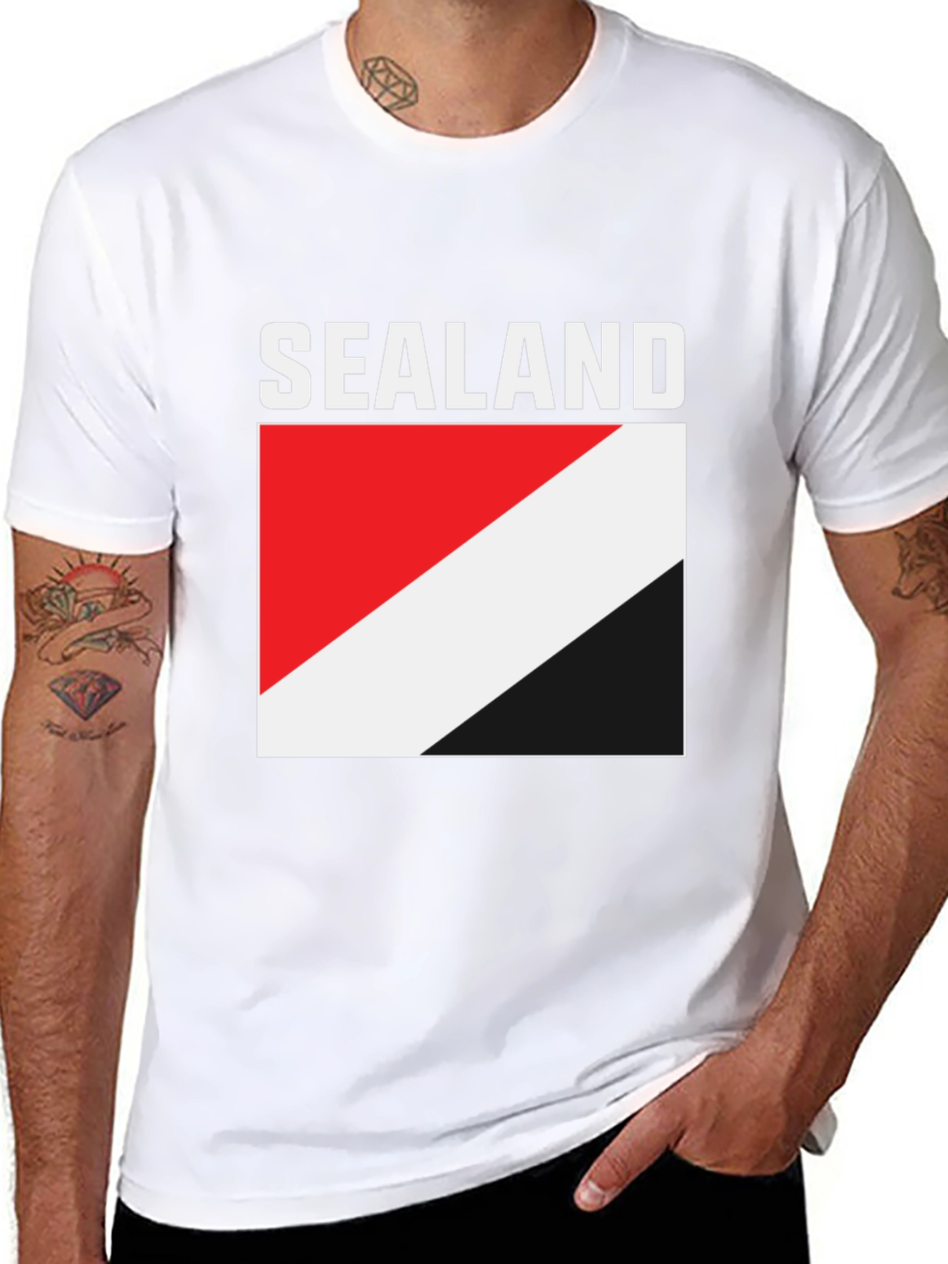Principality of Sealand Flag T-Shirt - Black