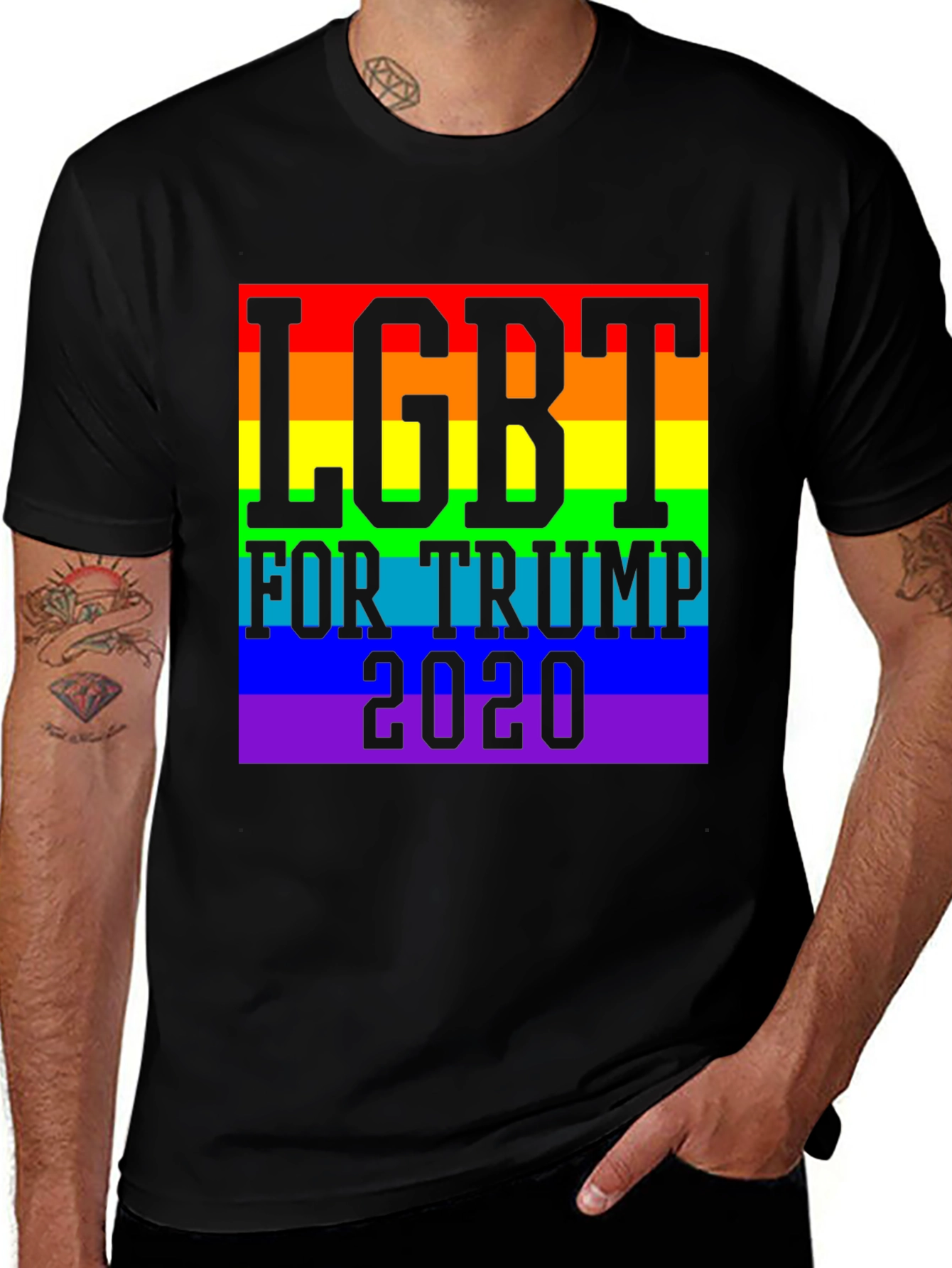 LGBT For Trump 2020 T-Shirt - Black