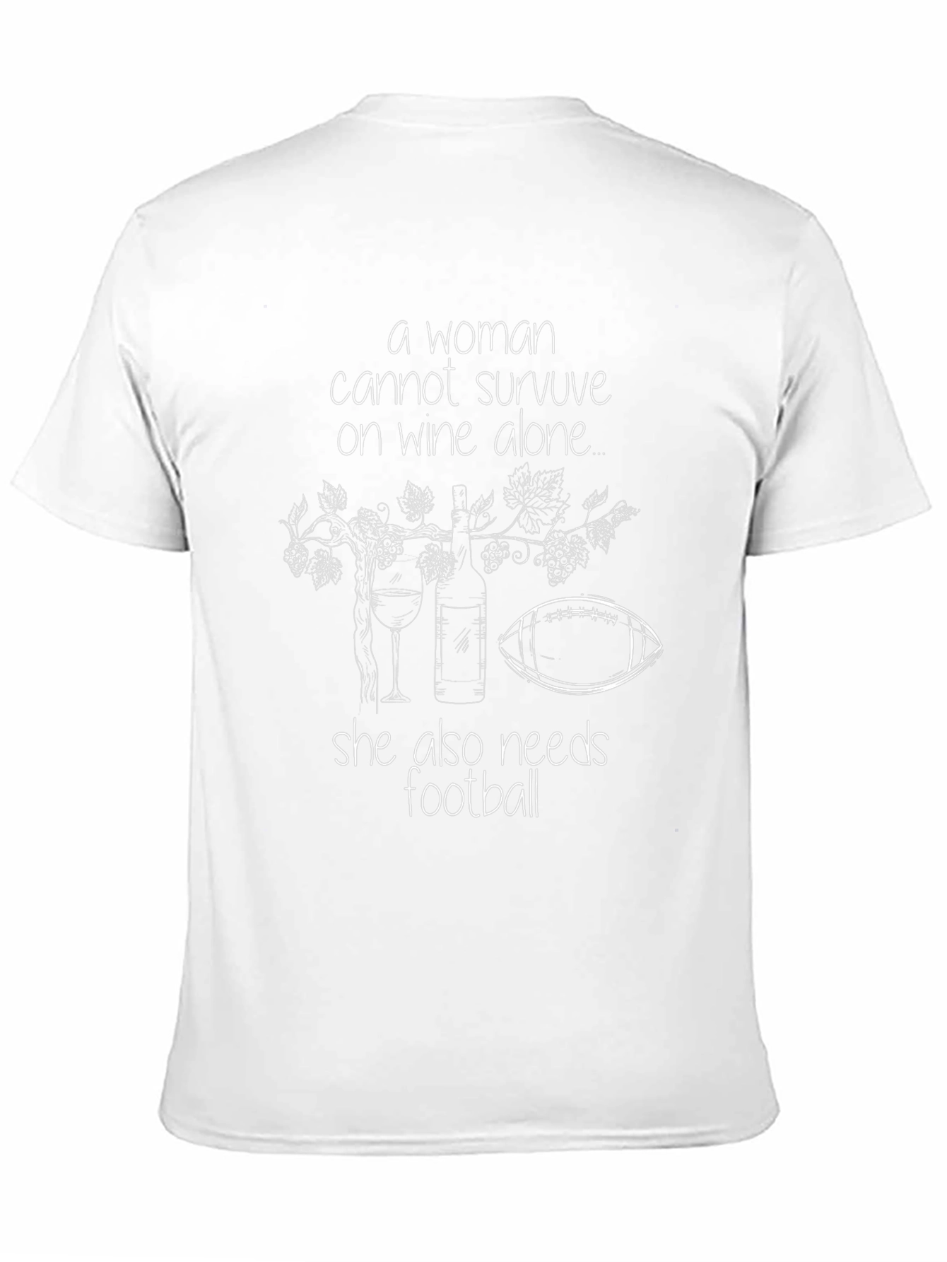 Wine and Football Lover T-Shirt - Womens Graphic Tee
