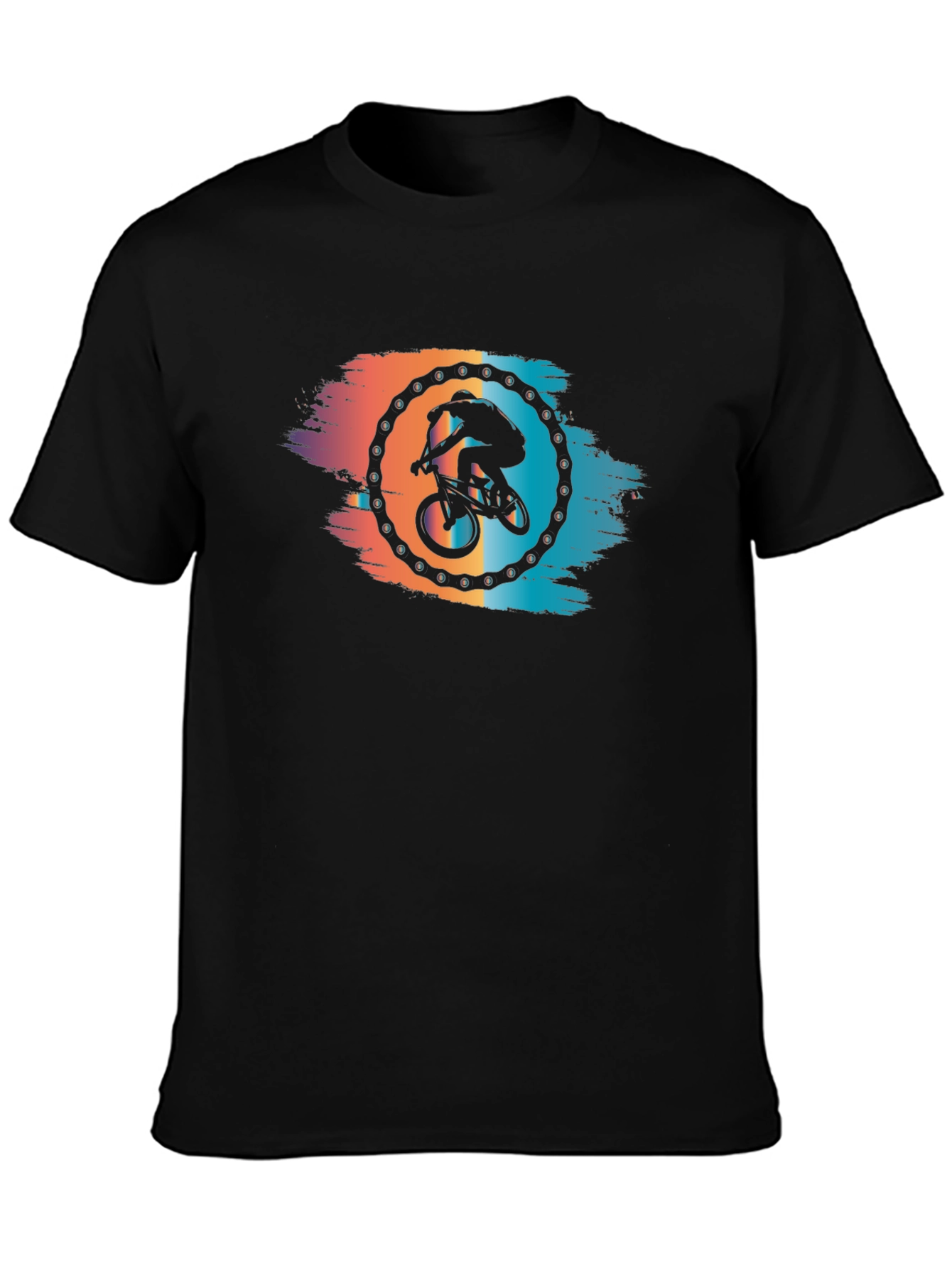 Mountain Bike Graphic Tee - Black Cotton Blend