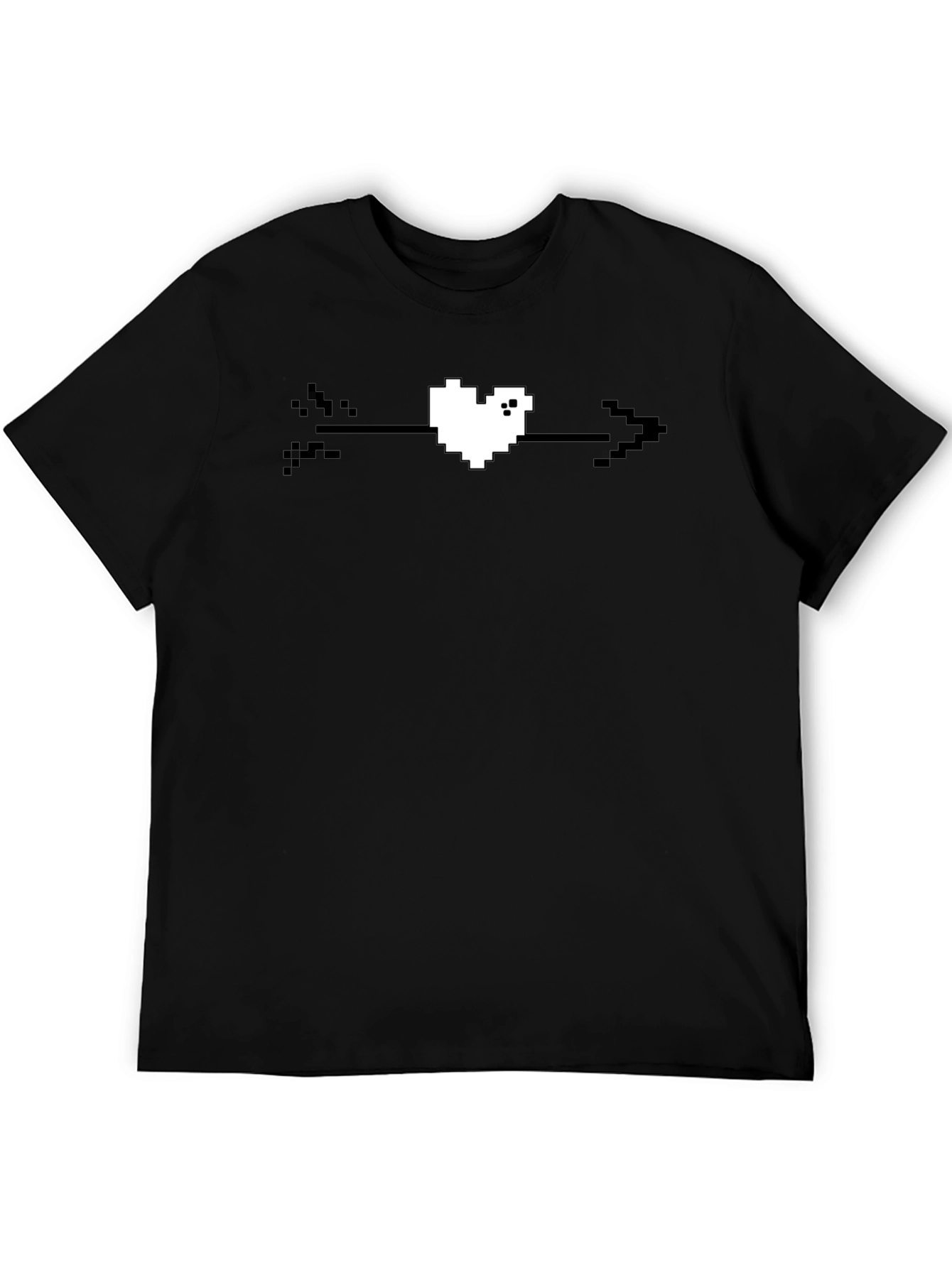 Pixel Heart Arrow T-Shirt - Black Graphic Tee