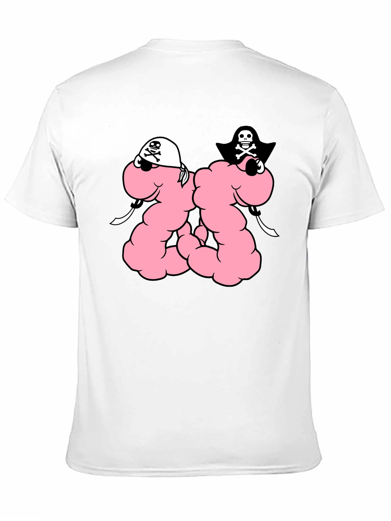 Funny Pirate Worm T-Shirt - Black Cotton Tee