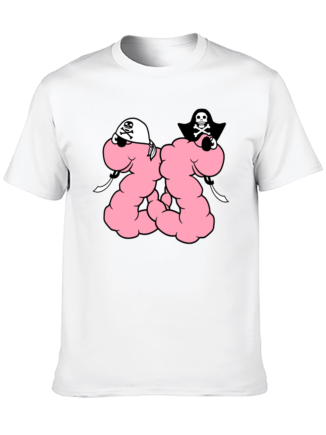 Funny Pirate Worm T-Shirt - Black Cotton Tee