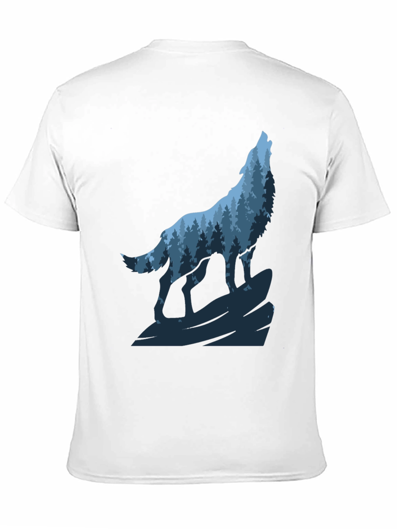Wolf Howling Forest Graphic Tee - Black