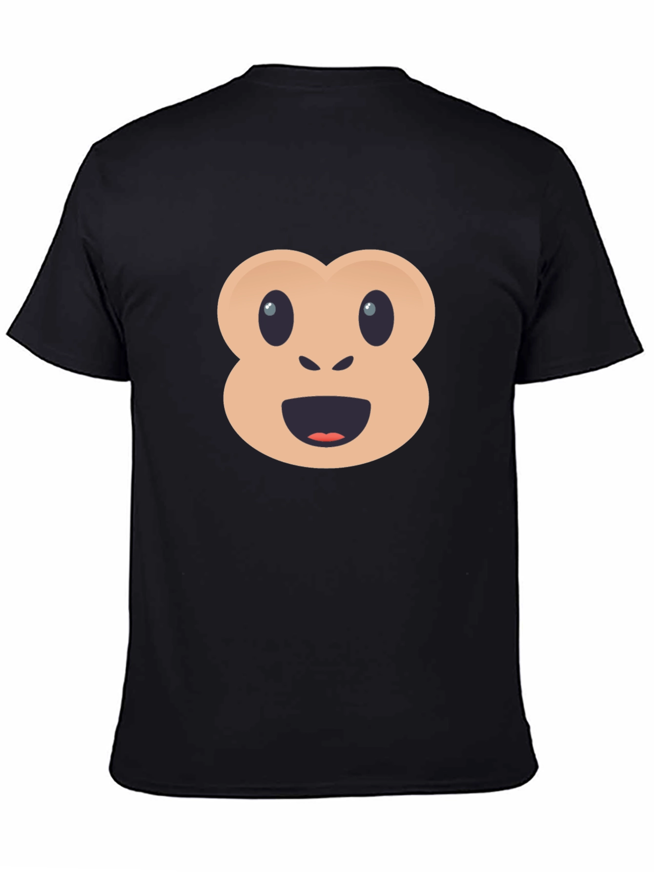 Funny Monkey Emoji Black T-Shirt