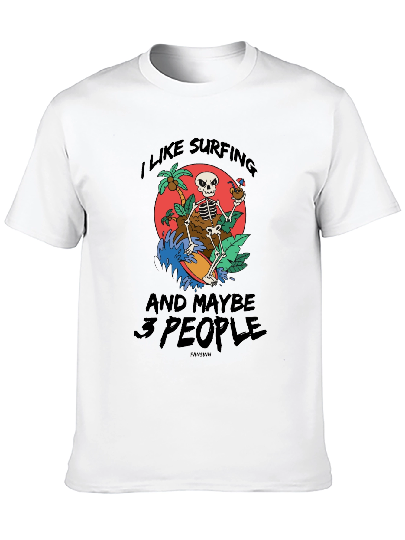 Surfing Skeleton Graphic Tee