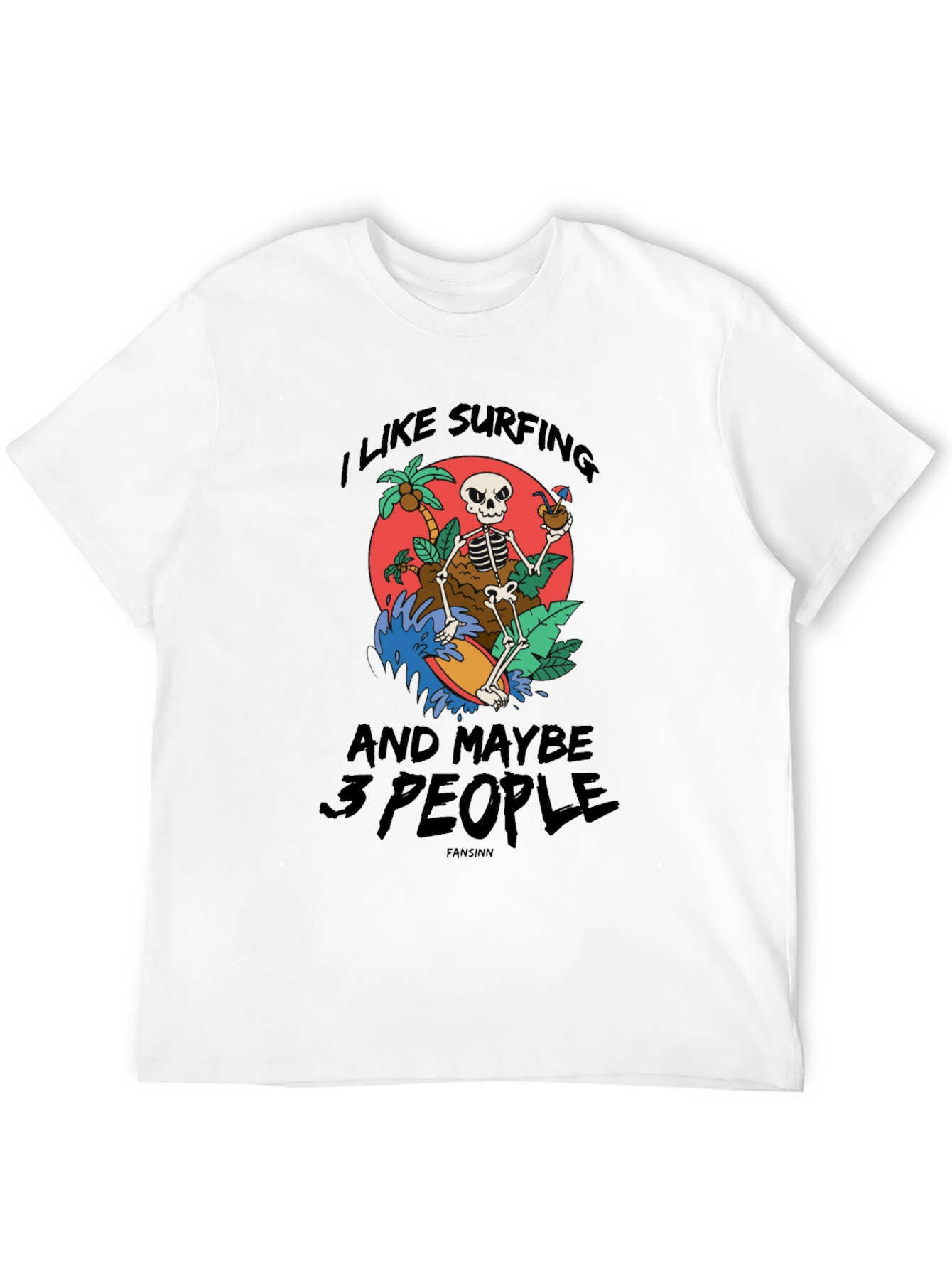 Surfing Skeleton Graphic Tee
