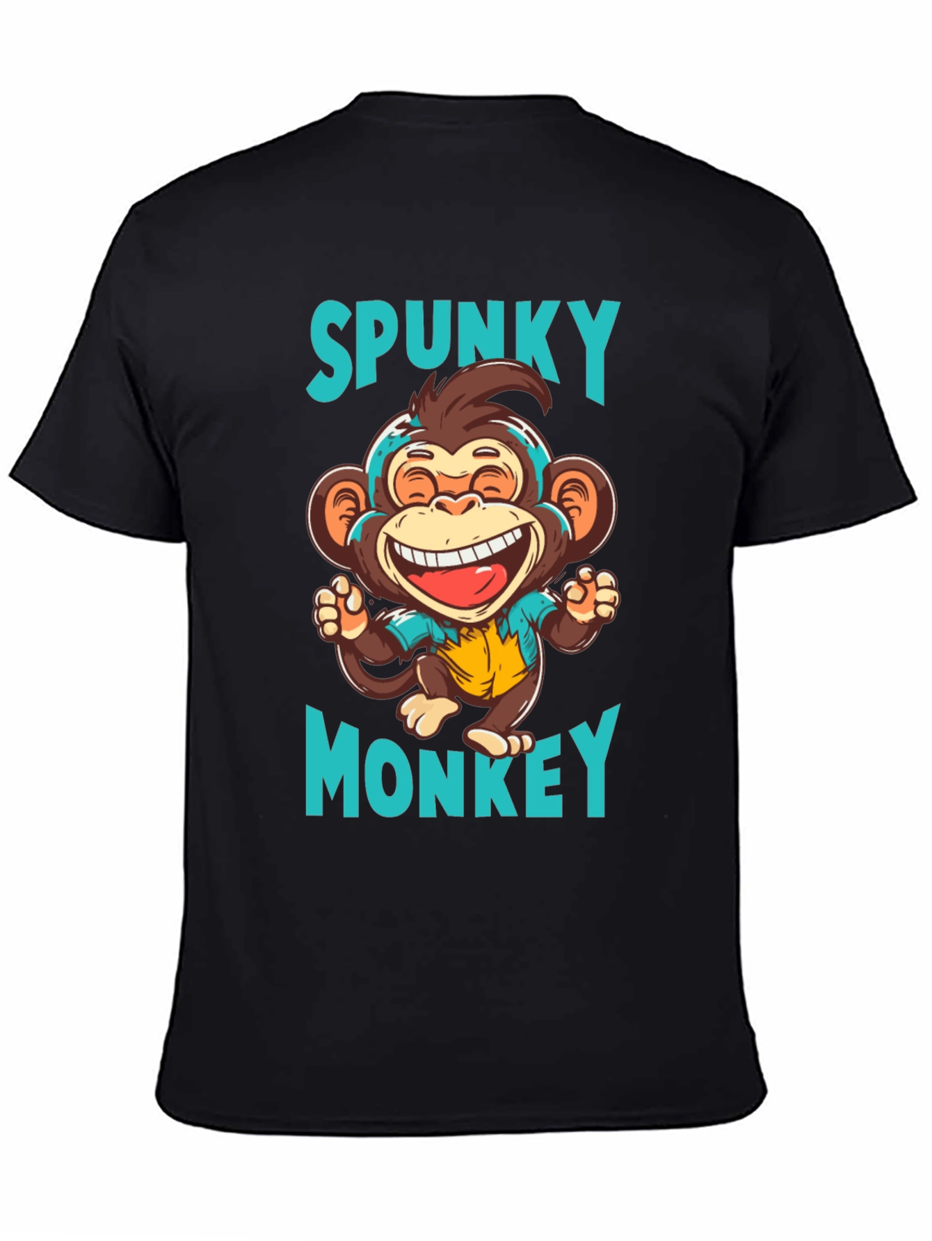 Spunky Monkey Graphic T-Shirt - Black