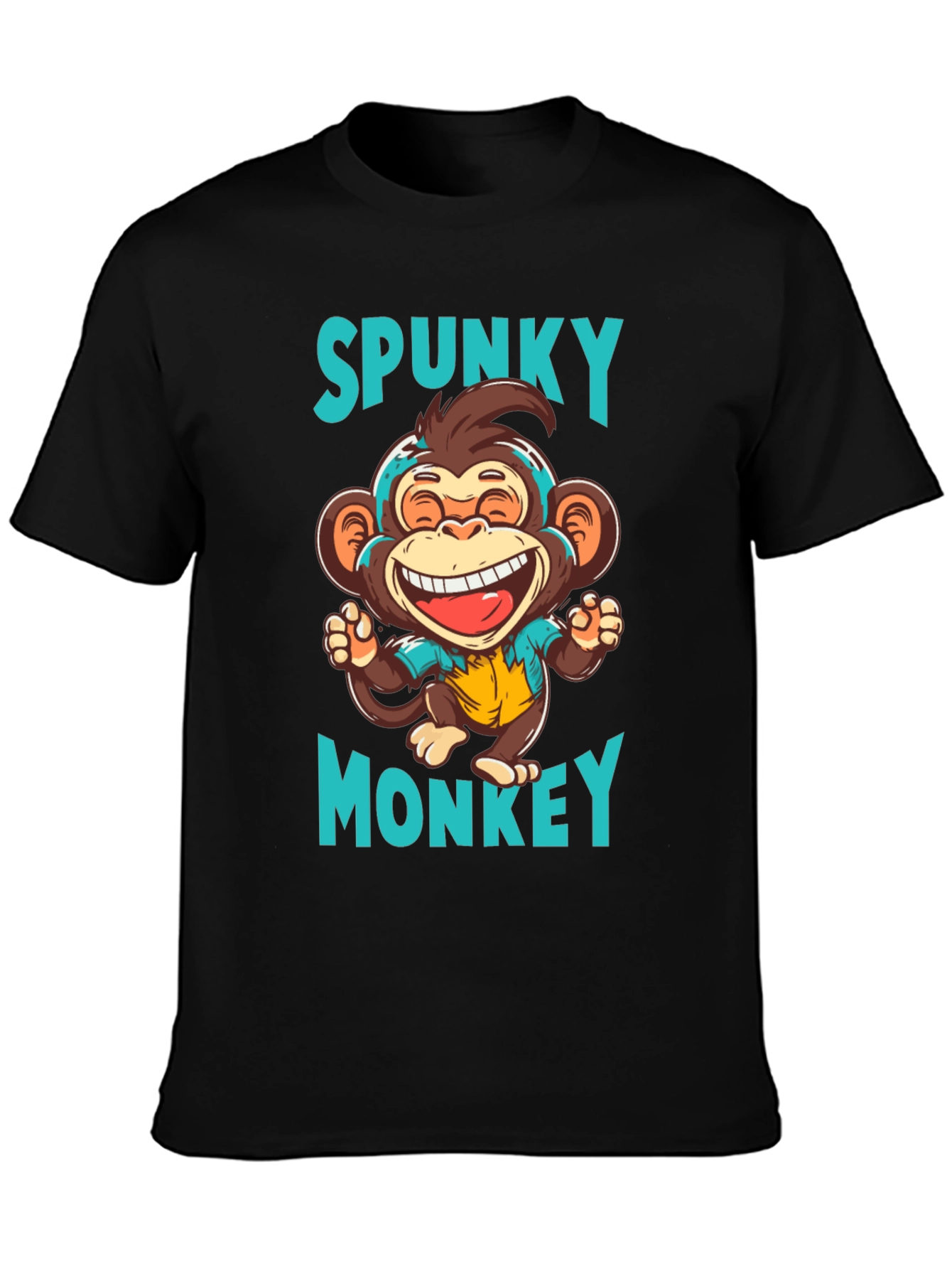 Spunky Monkey Graphic T-Shirt - Black