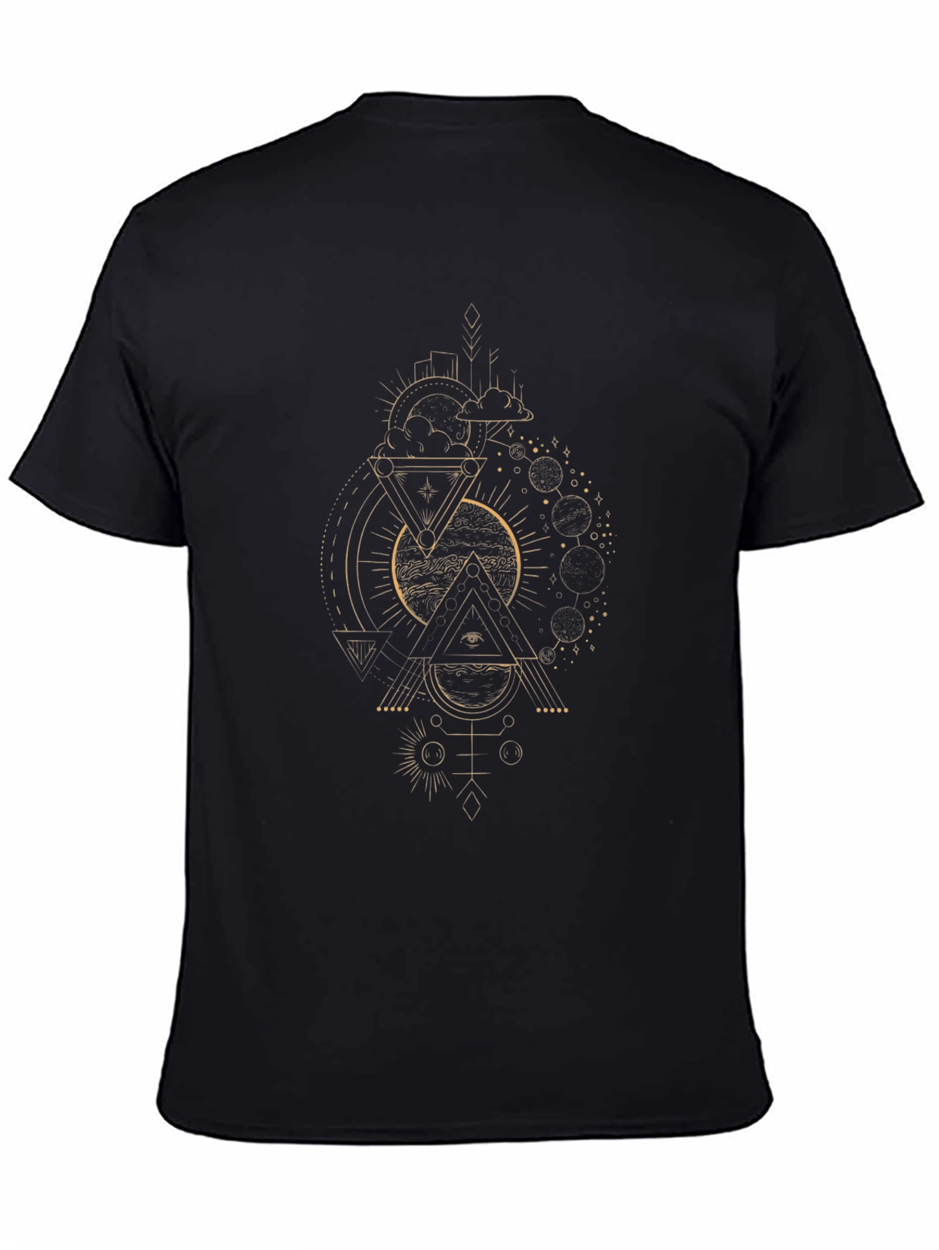 Mystic Geometry Black Graphic Tee