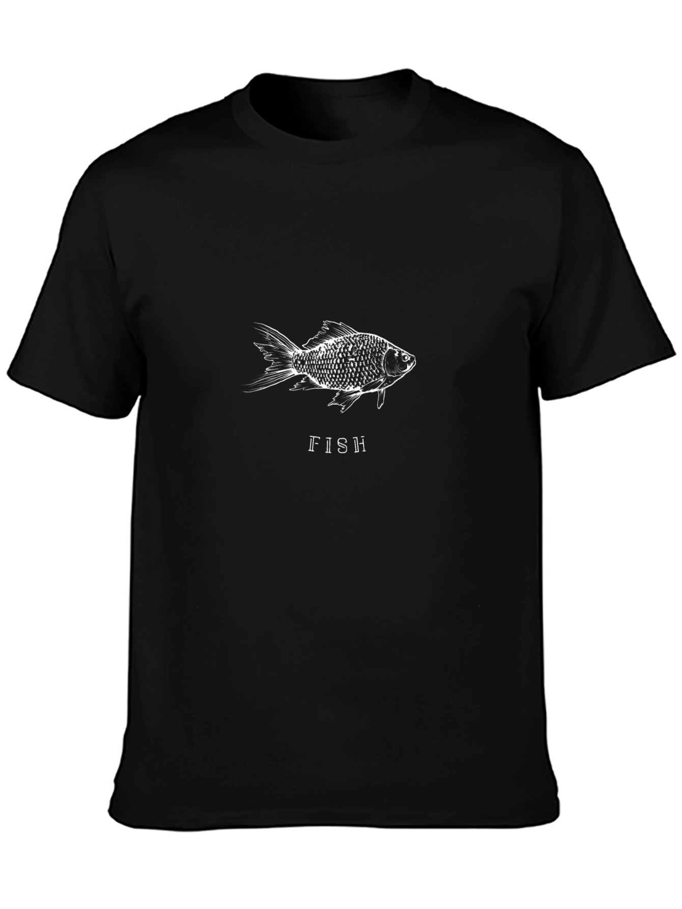 Fish Graphic T-Shirt - Black Casual Tee