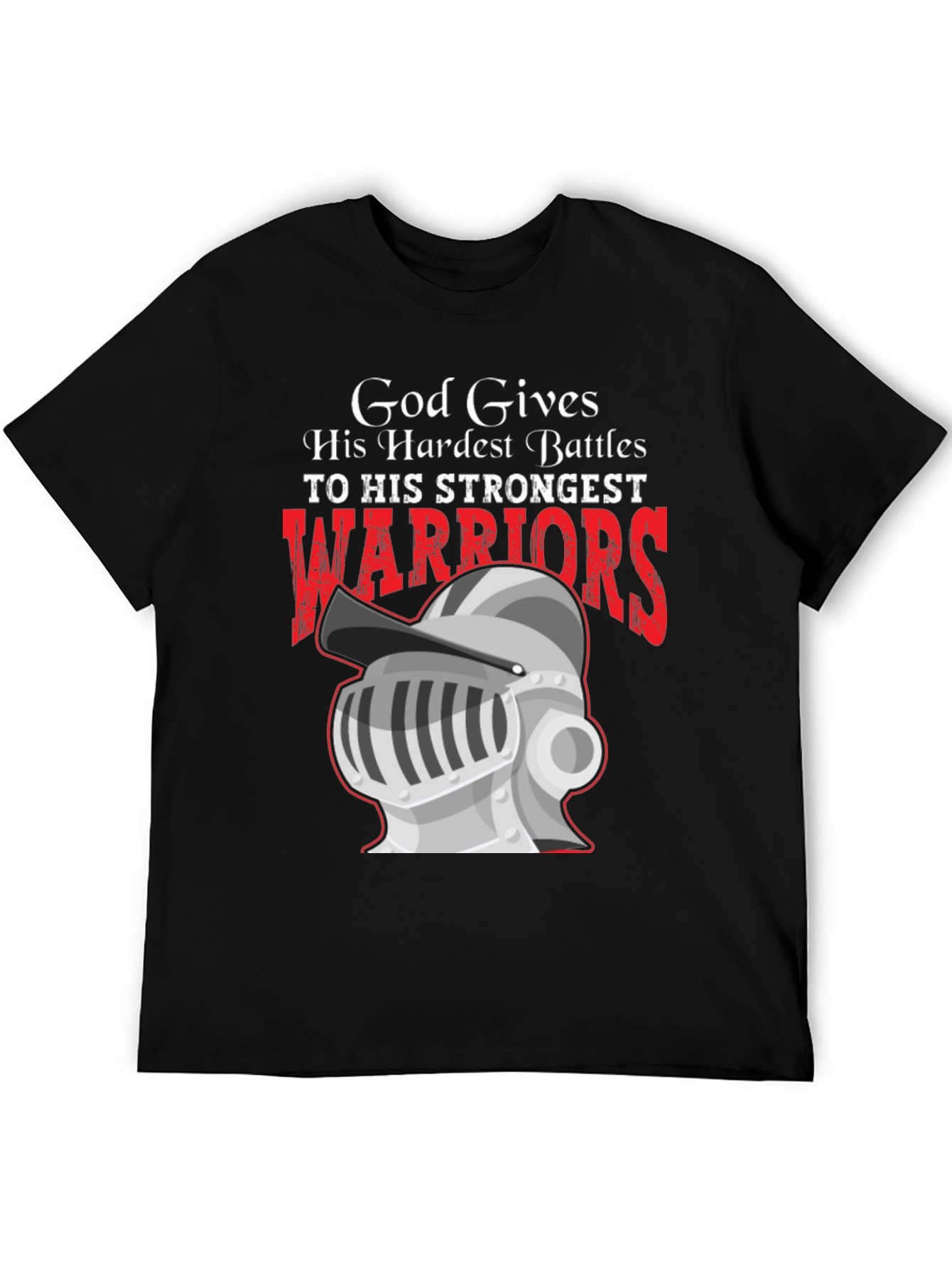 God Gives Battles T-Shirt Warrior Knight Religious Tee