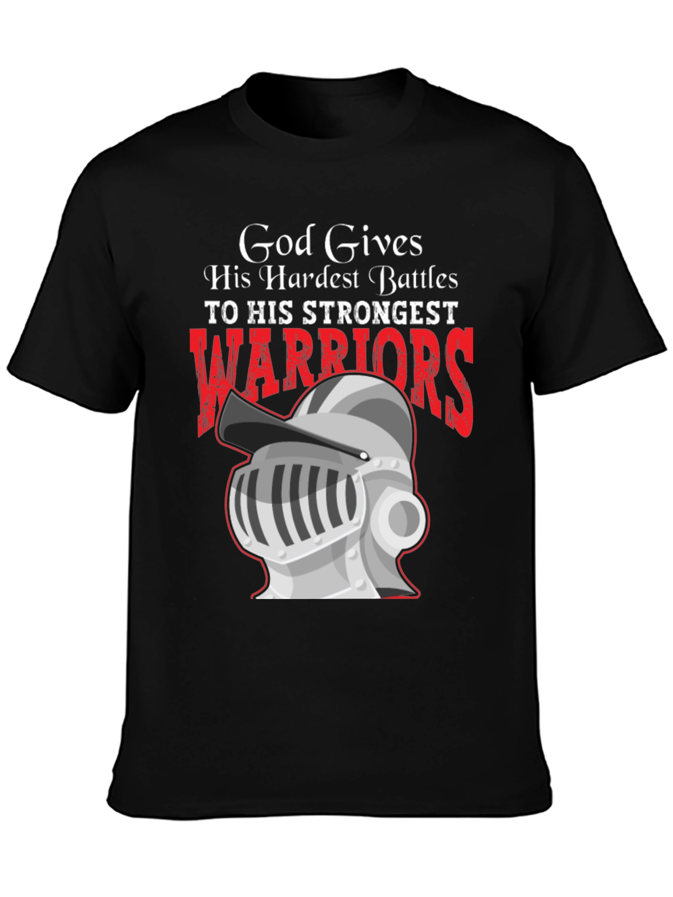 God Gives Battles T-Shirt Warrior Knight Religious Tee