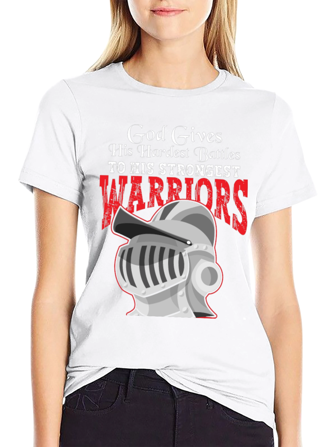 God Gives Battles T-Shirt Warrior Knight Religious Tee