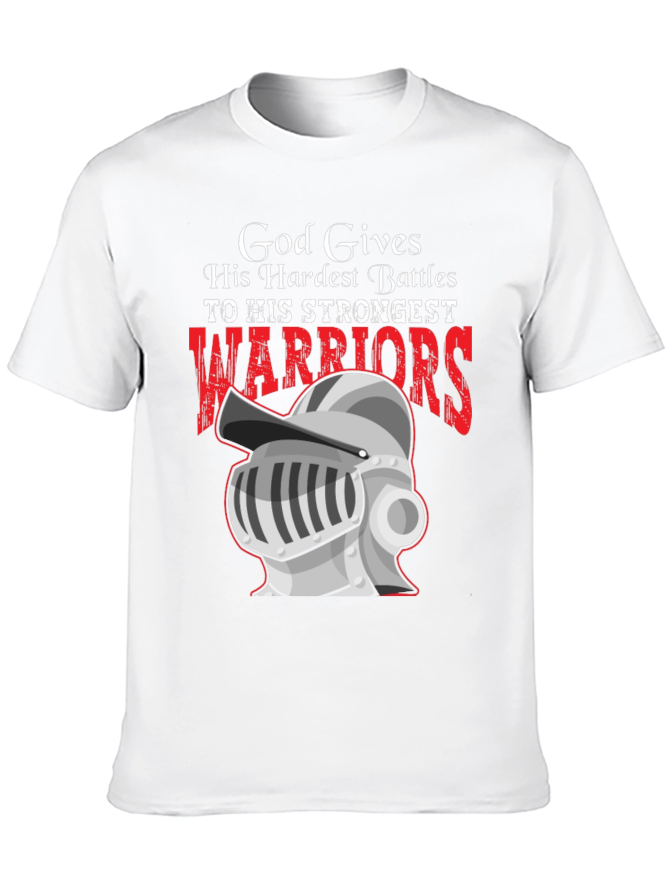 God Gives Battles T-Shirt Warrior Knight Religious Tee