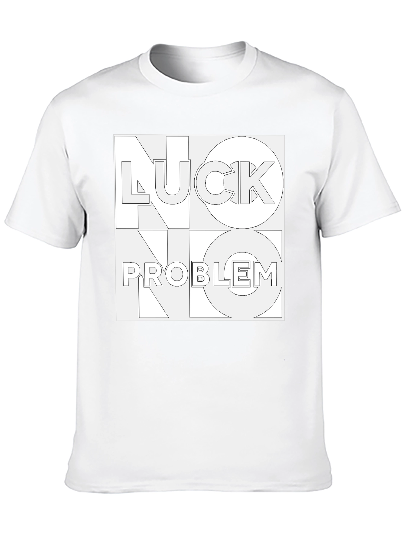 No Luck No Problem Black Graphic Tee