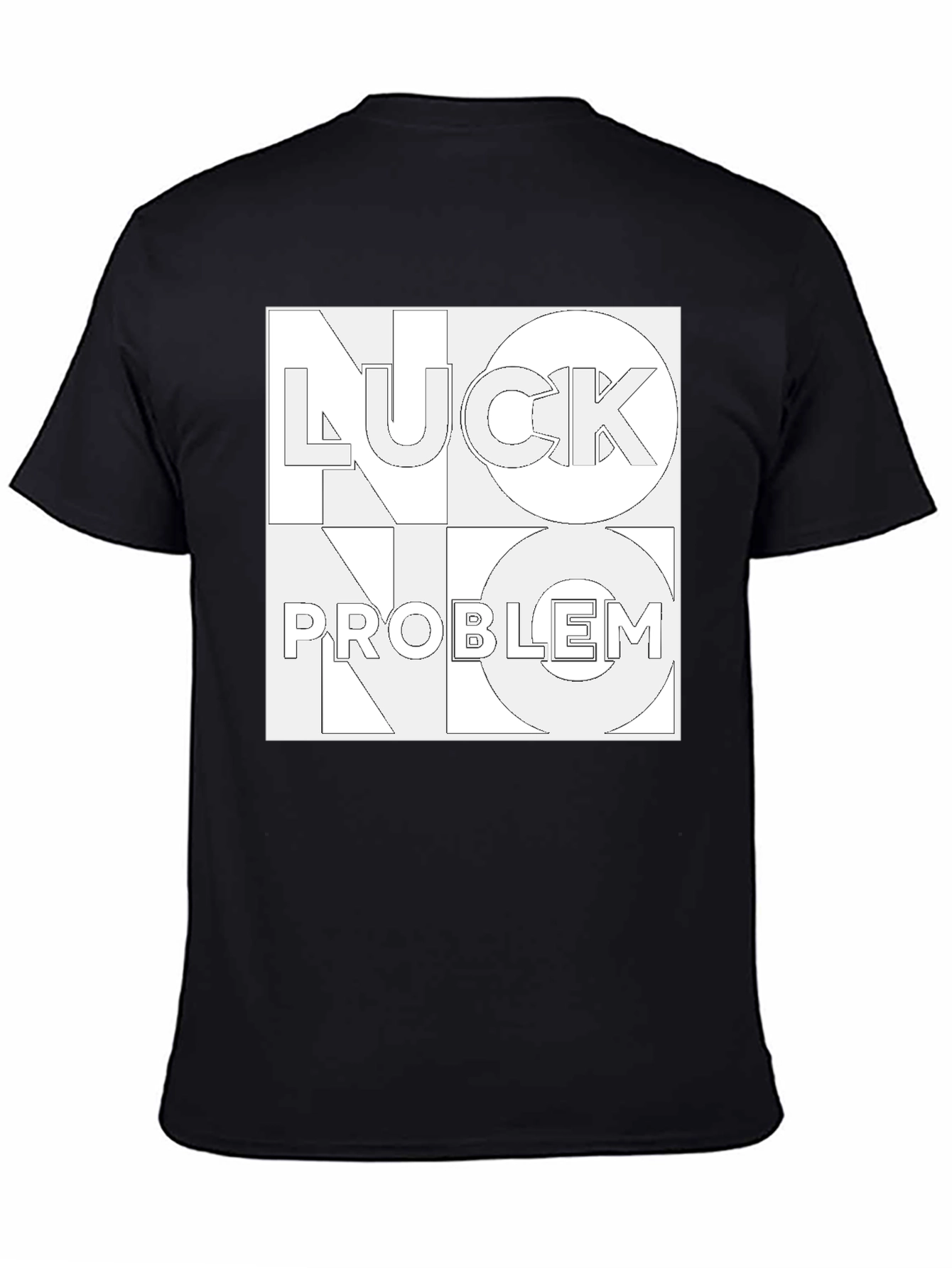 No Luck No Problem Black Graphic Tee