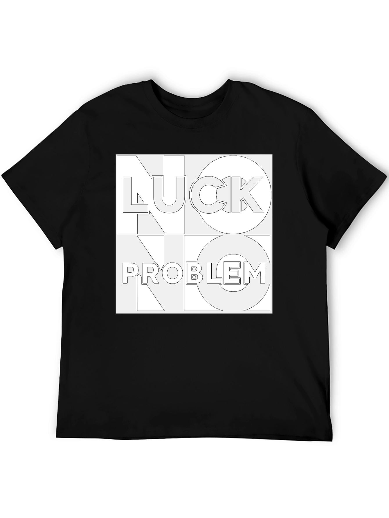 No Luck No Problem Black Graphic Tee