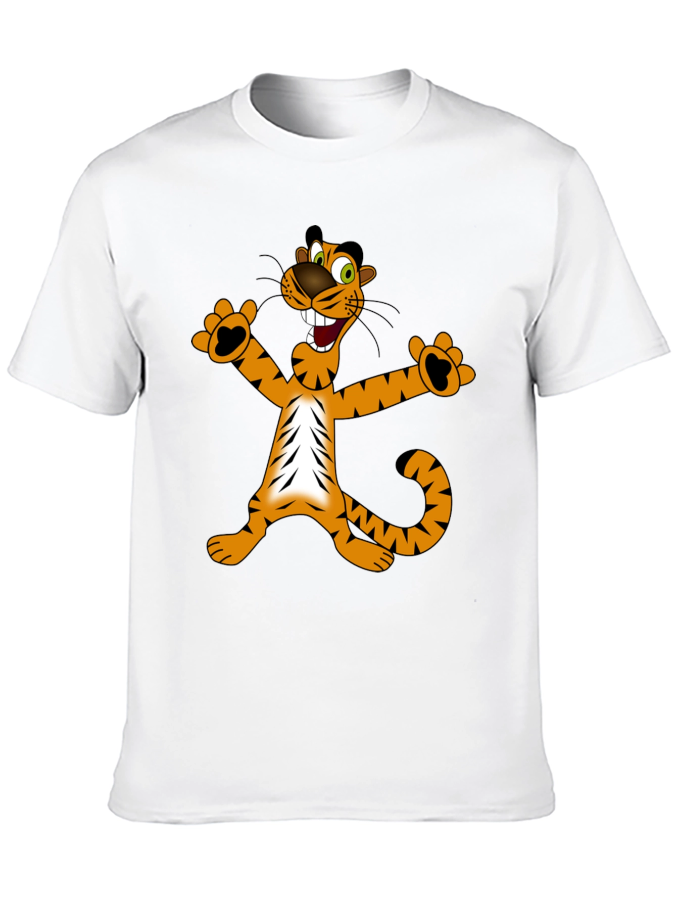 Cartoon Tiger Graphic Tee - Mens Black T-Shirt